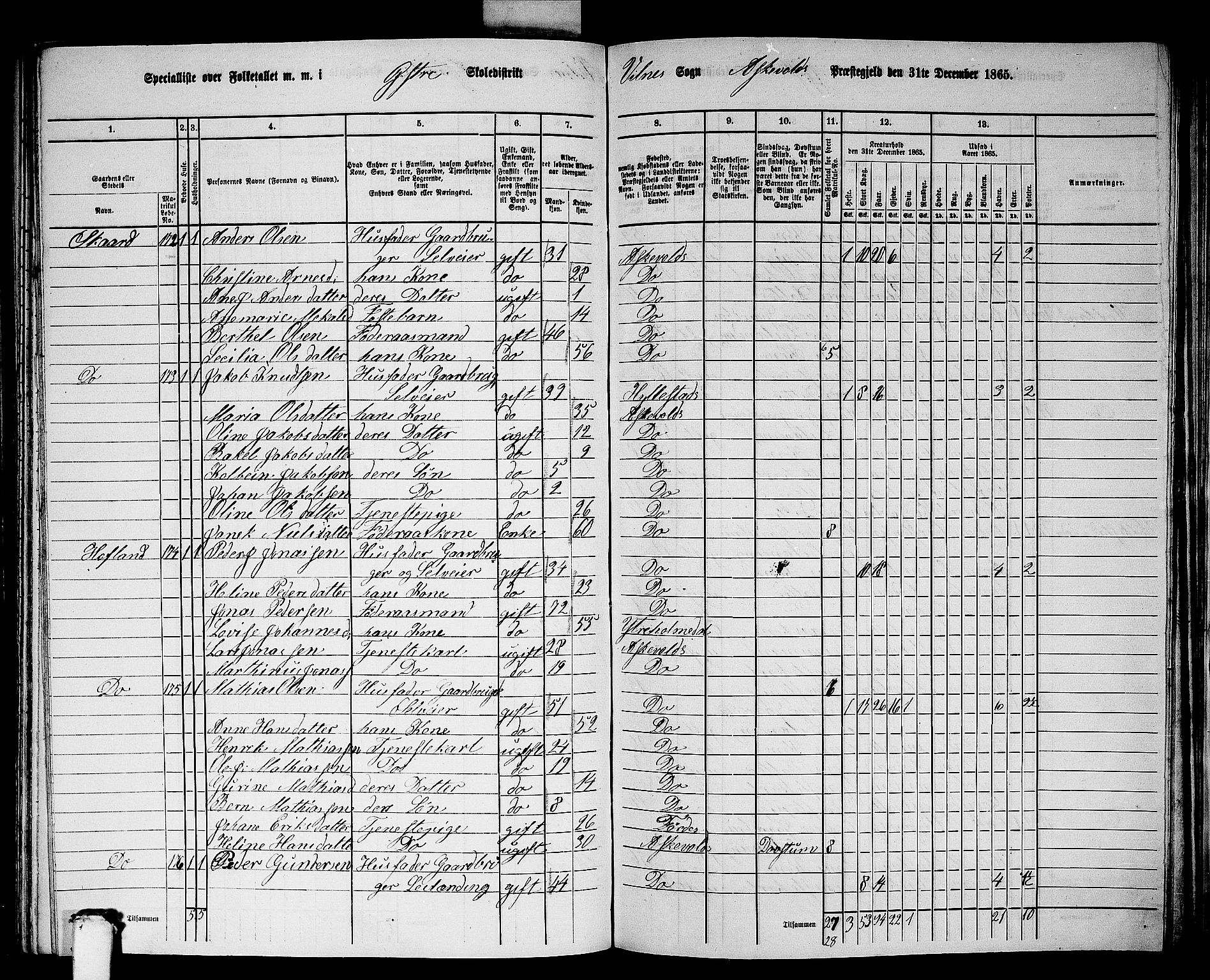 RA, 1865 census for Askvoll, 1865, p. 101