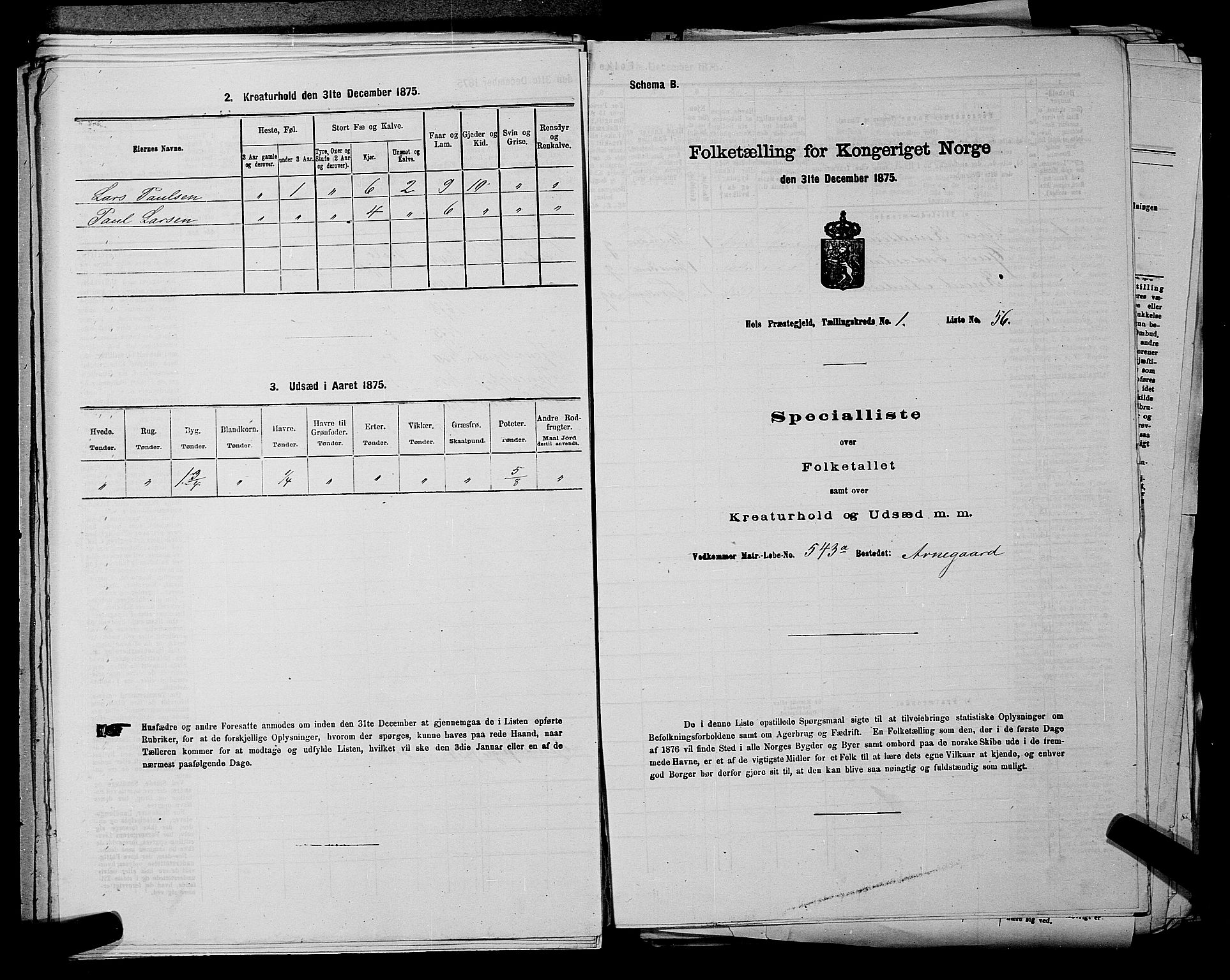 SAKO, 1875 census for 0620P Hol, 1875, p. 150