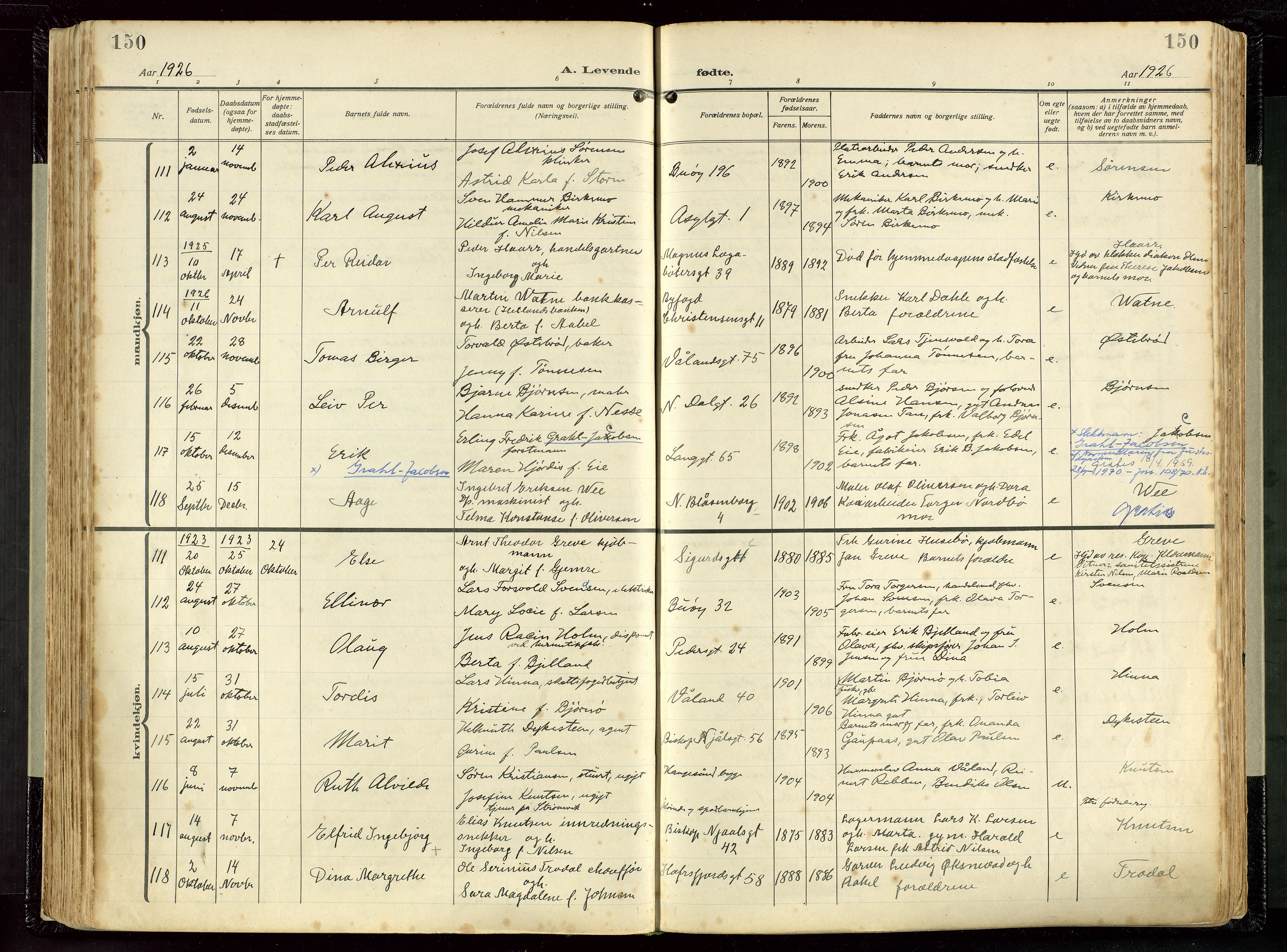 St. Petri sokneprestkontor, AV/SAST-A-101813/002/D/L0001: Parish register (official) no. A 26, 1918-1937, p. 150