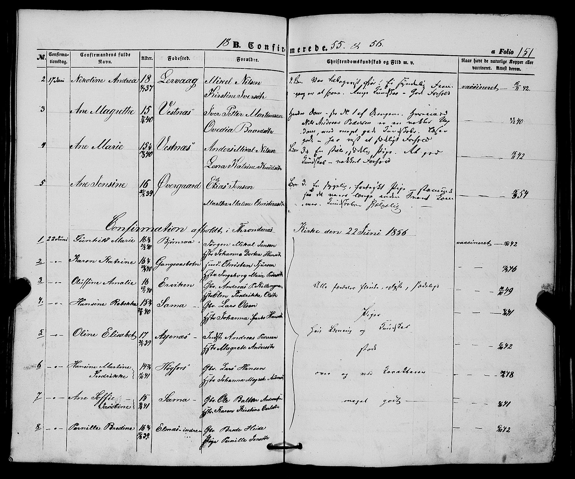 Trondenes sokneprestkontor, SATØ/S-1319/H/Ha/L0011kirke: Parish register (official) no. 11, 1853-1862, p. 151