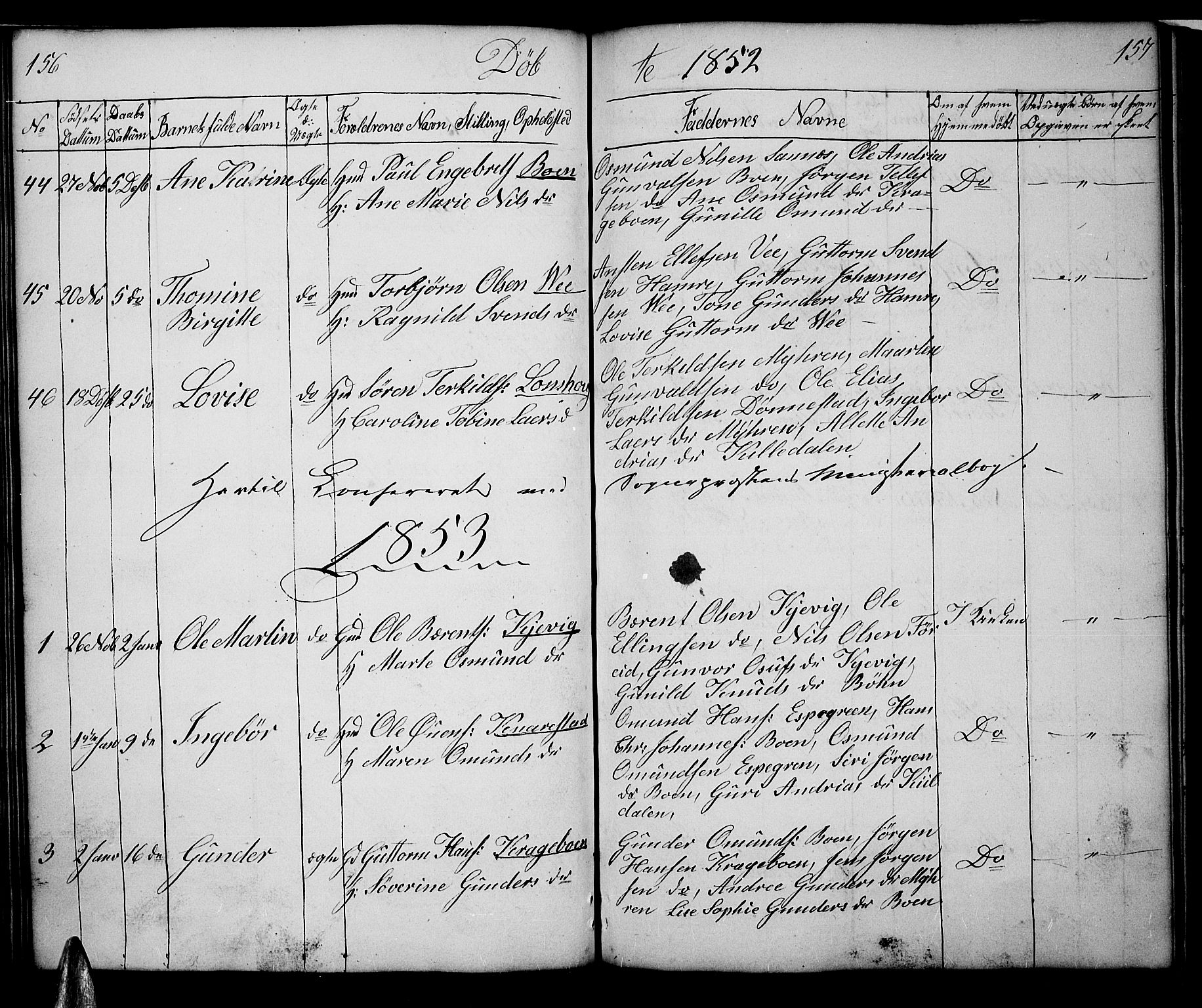 Tveit sokneprestkontor, AV/SAK-1111-0043/F/Fb/L0002: Parish register (copy) no. B 2, 1835-1854, p. 156-157