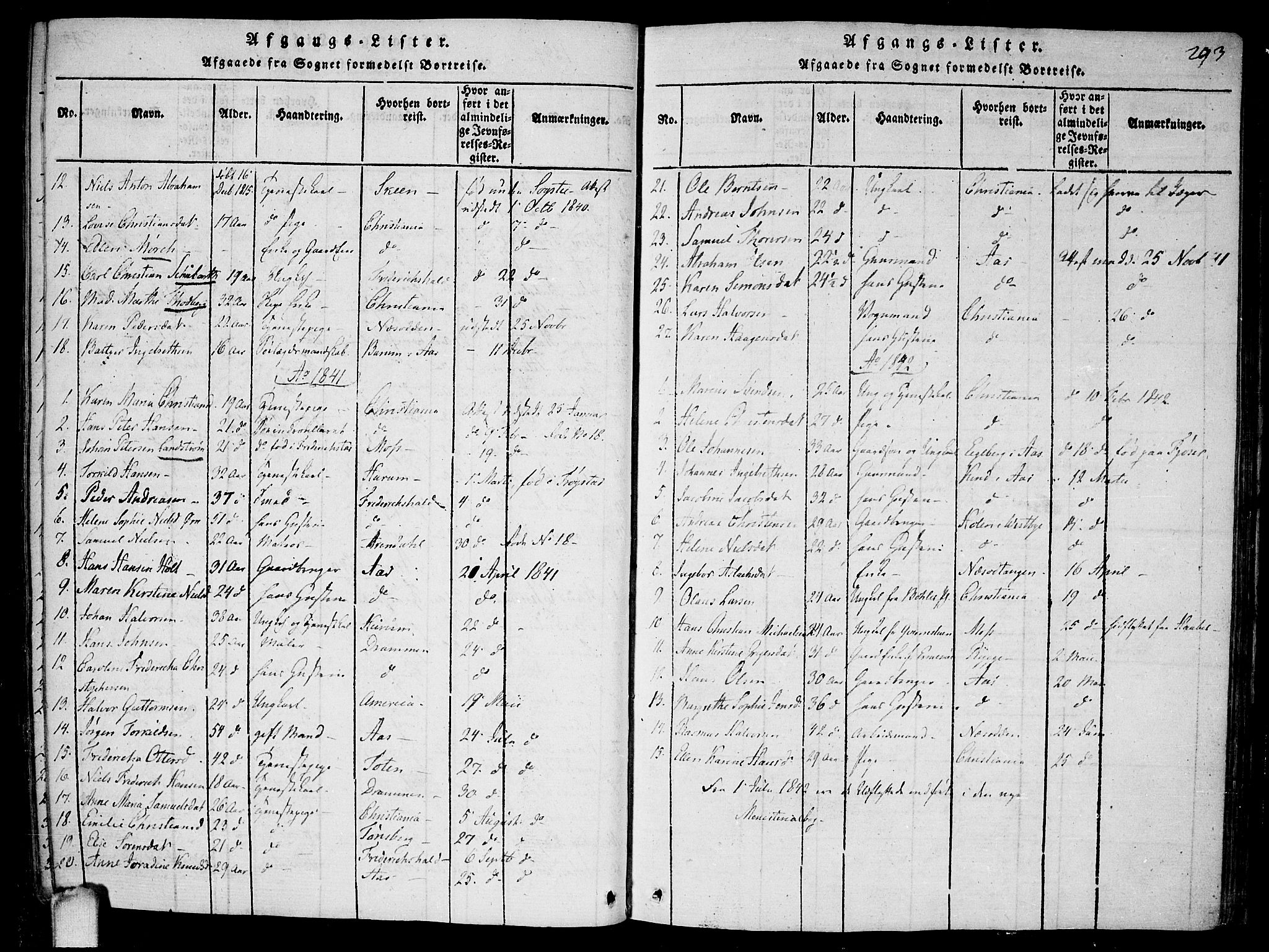 Drøbak prestekontor Kirkebøker, SAO/A-10142a/F/Fa/L0001: Parish register (official) no. I 1, 1816-1842, p. 293