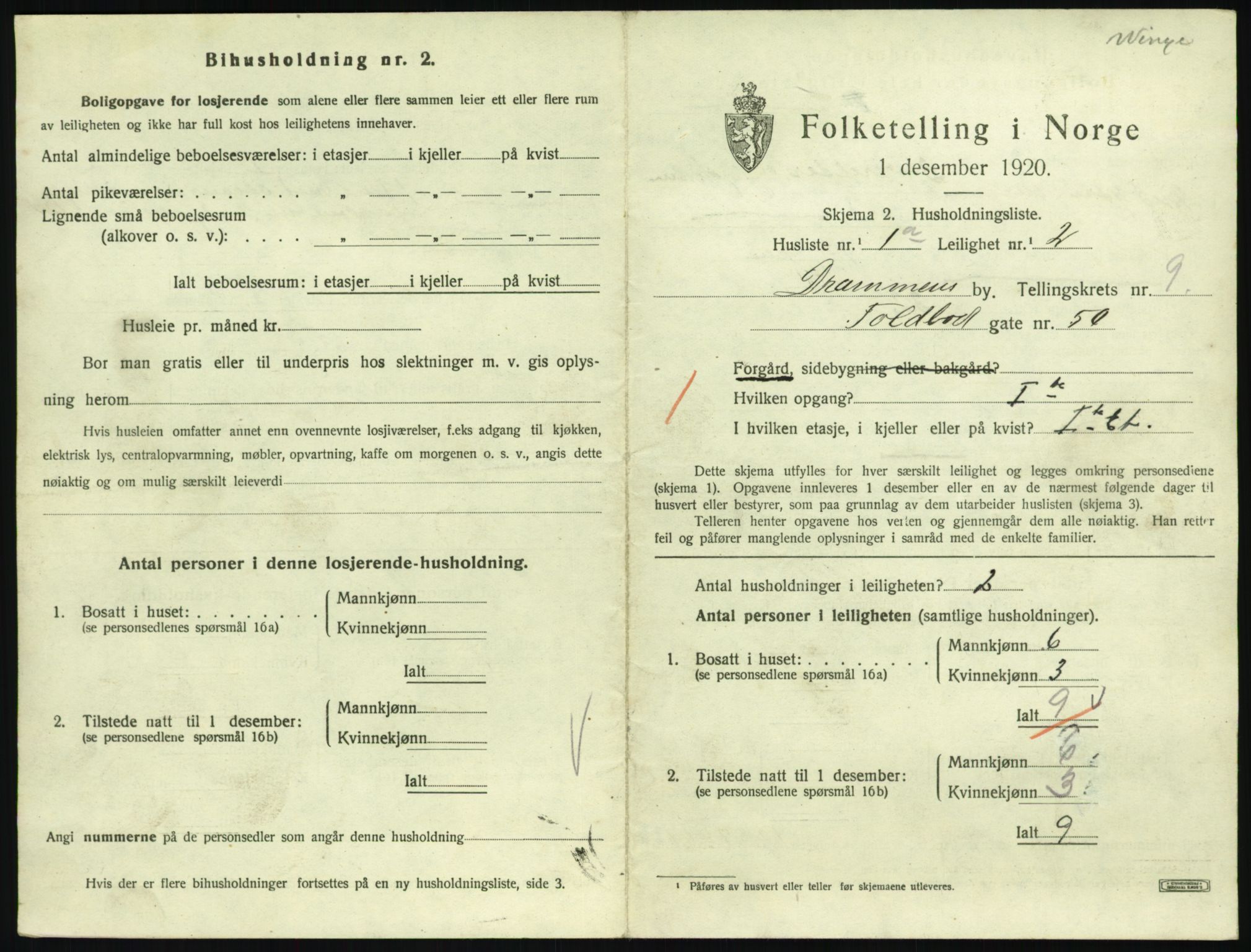 SAKO, 1920 census for Drammen, 1920, p. 15269