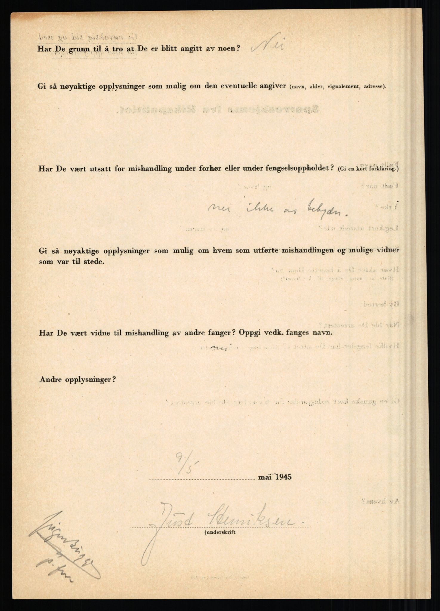 Rikspolitisjefen, AV/RA-S-1560/L/L0007: Heen, Erik C. - Iversen, Trygve, 1940-1945, p. 80