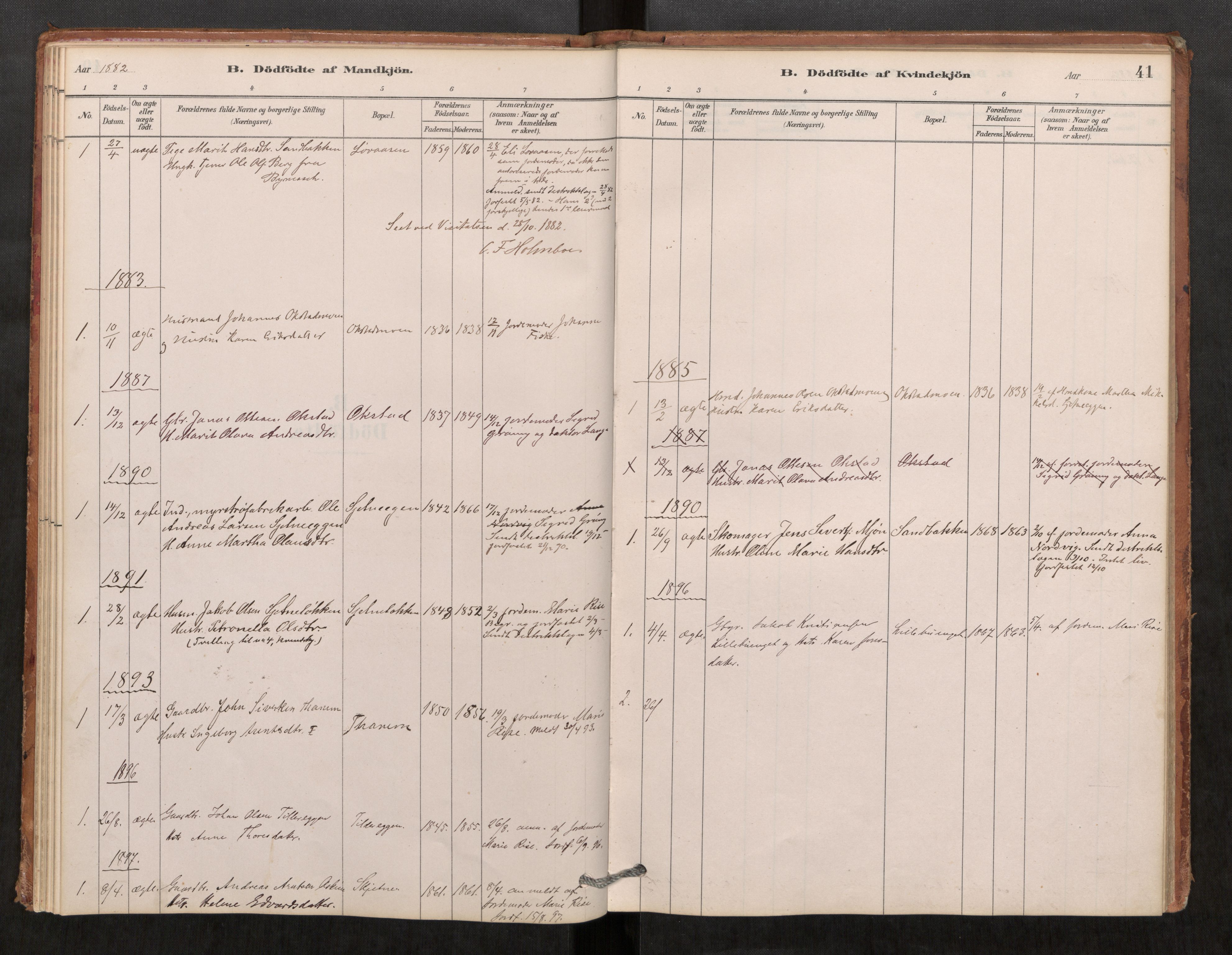 Klæbu sokneprestkontor, SAT/A-1112: Parish register (official) no. 1, 1880-1900, p. 41