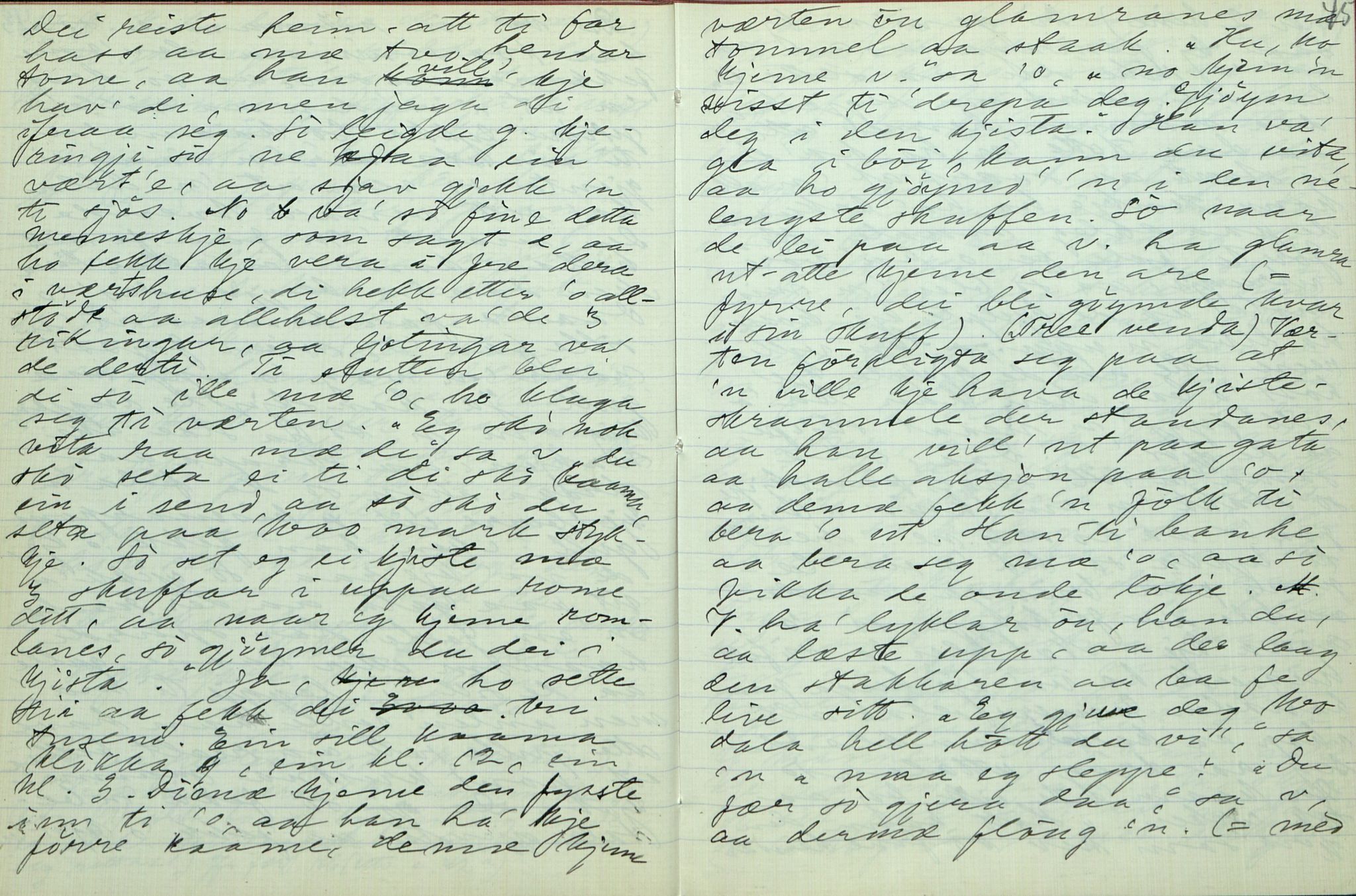 Rikard Berge, TEMU/TGM-A-1003/F/L0006/0047: 201-250 / 247 Mo, Skavsaa. Mest viser og eventyr, 1913, p. 44-45