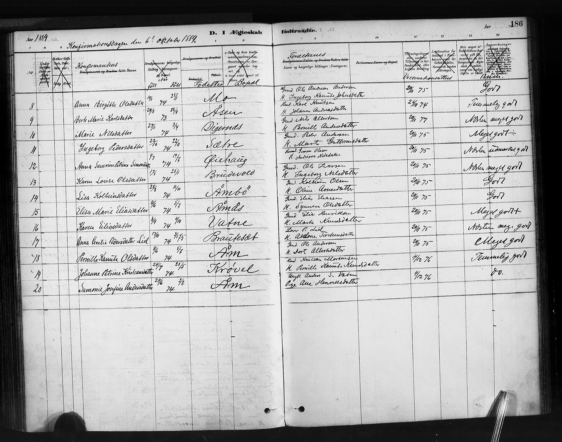 Ministerialprotokoller, klokkerbøker og fødselsregistre - Møre og Romsdal, AV/SAT-A-1454/513/L0176: Parish register (official) no. 513A03, 1877-1889, p. 186