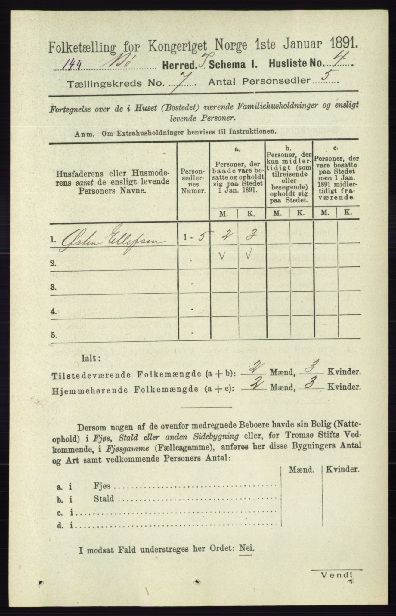 RA, 1891 census for 0821 Bø, 1891, p. 2146