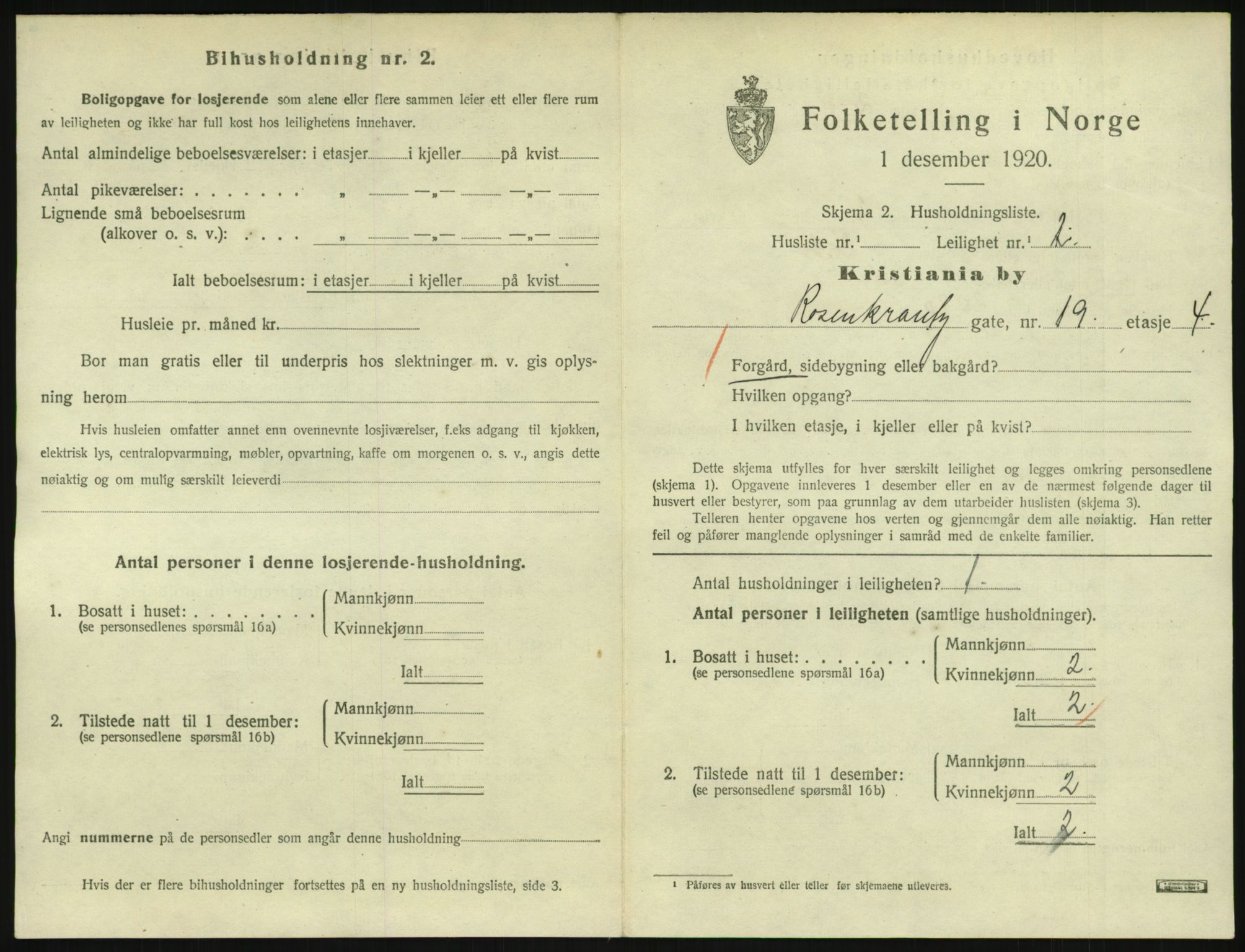 SAO, 1920 census for Kristiania, 1920, p. 84469