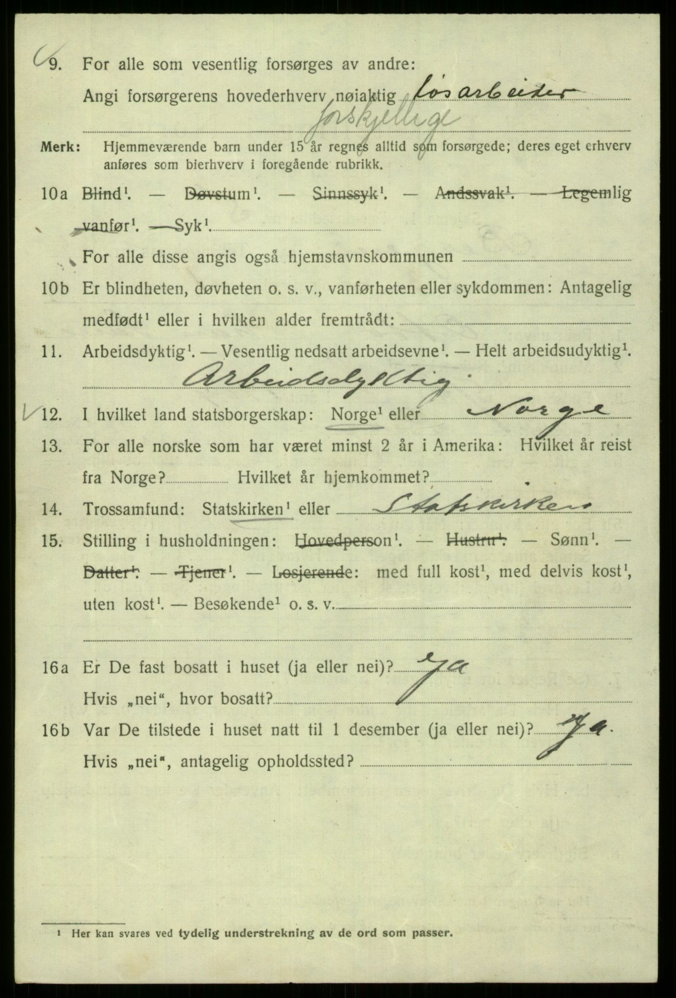 SAB, 1920 census for Bergen, 1920, p. 157082