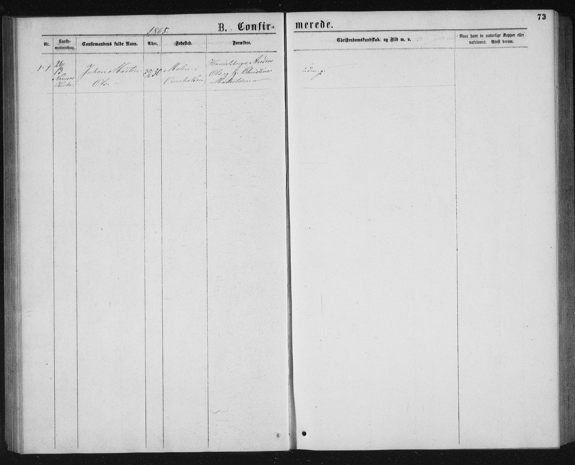 Ministerialprotokoller, klokkerbøker og fødselsregistre - Nord-Trøndelag, SAT/A-1458/768/L0567: Parish register (official) no. 768A02, 1837-1865, p. 73
