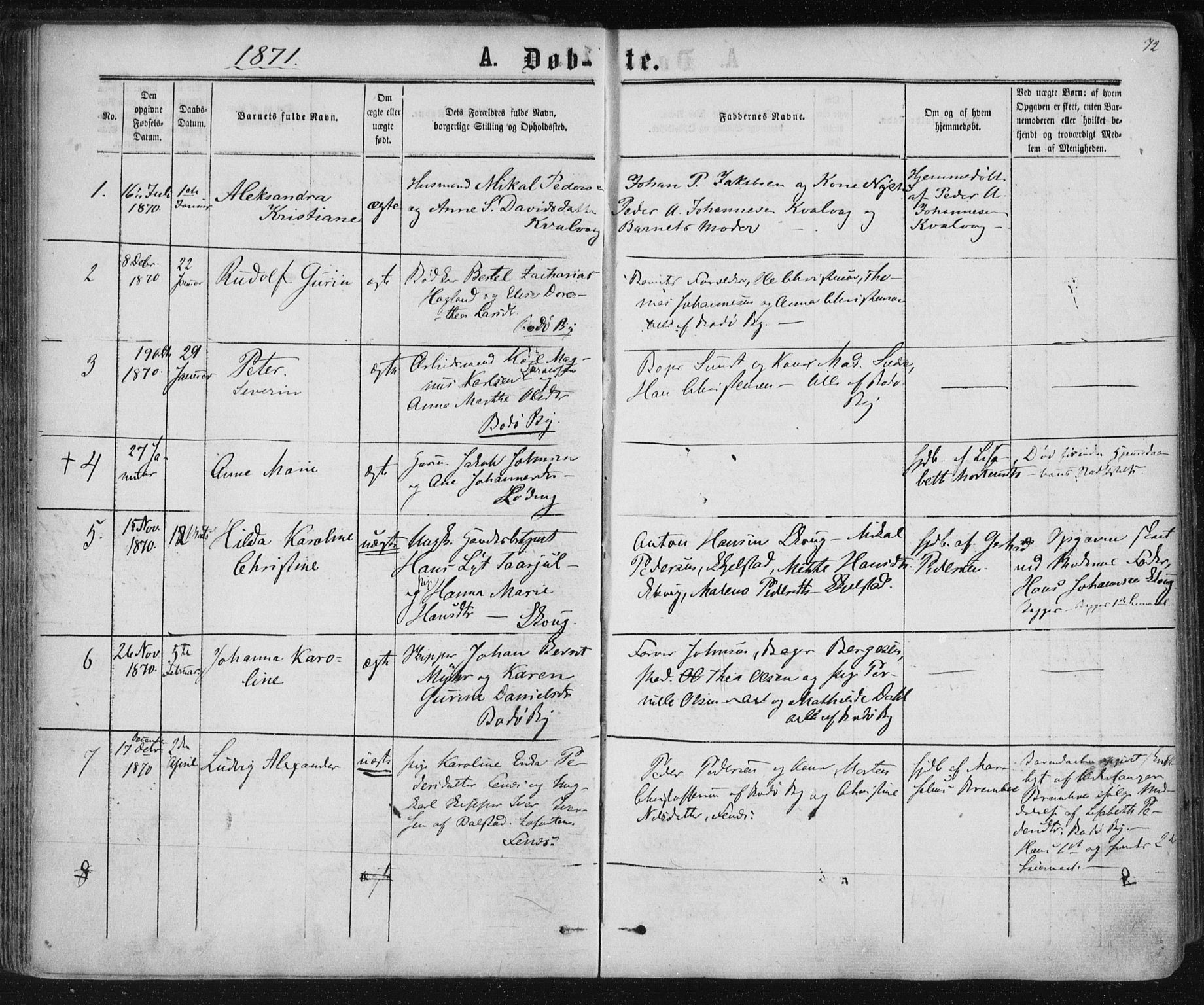 Ministerialprotokoller, klokkerbøker og fødselsregistre - Nordland, SAT/A-1459/801/L0008: Parish register (official) no. 801A08, 1864-1875, p. 72