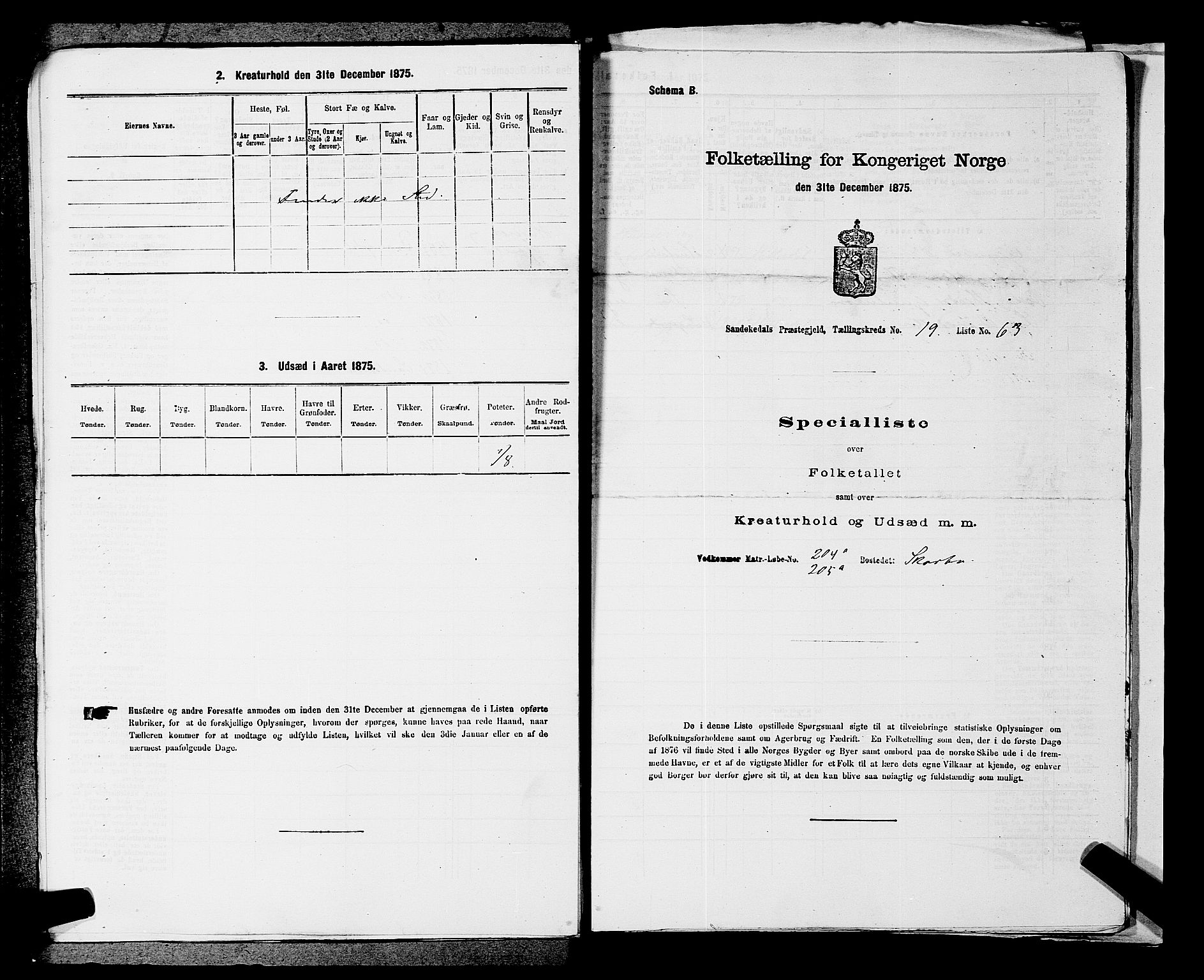 SAKO, 1875 census for 0816P Sannidal, 1875, p. 1688