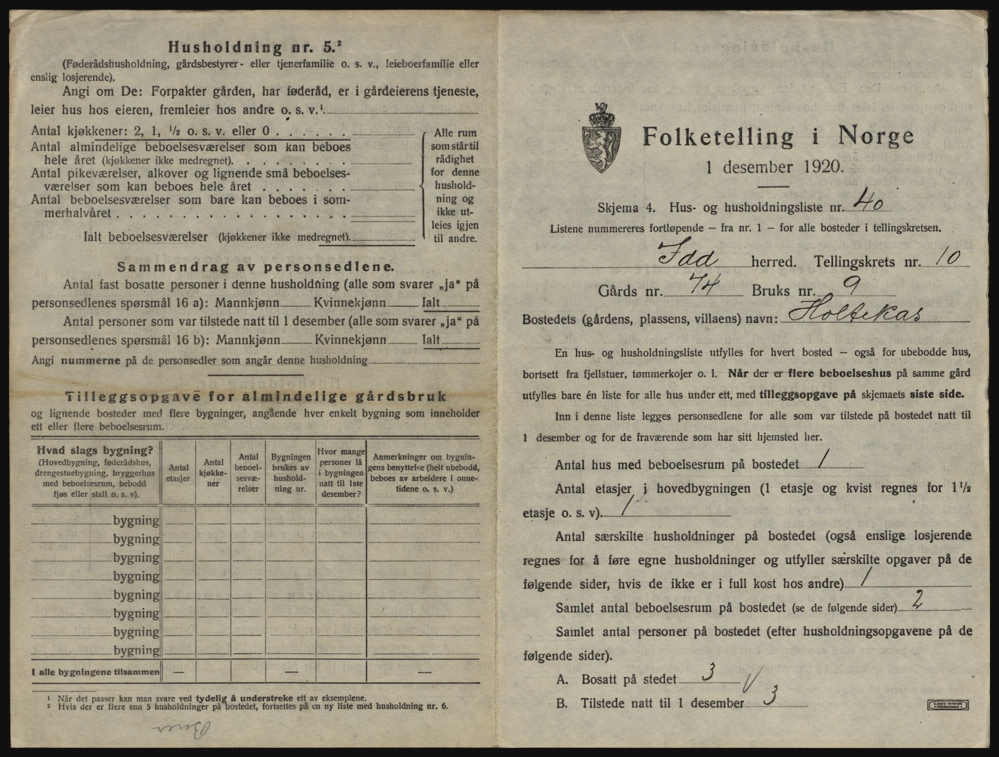 SAO, 1920 census for Idd, 1920, p. 1412