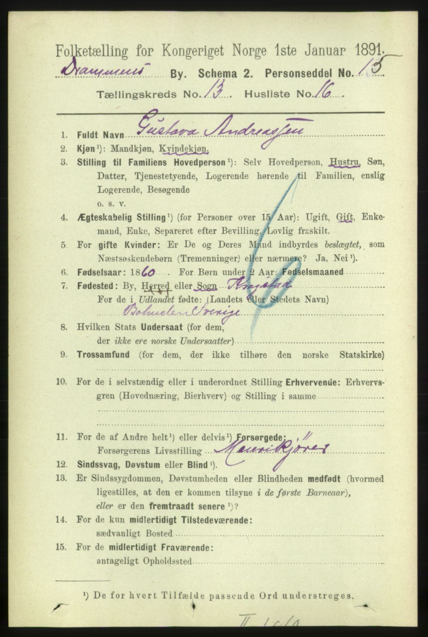 RA, 1891 census for 0602 Drammen, 1891, p. 9753