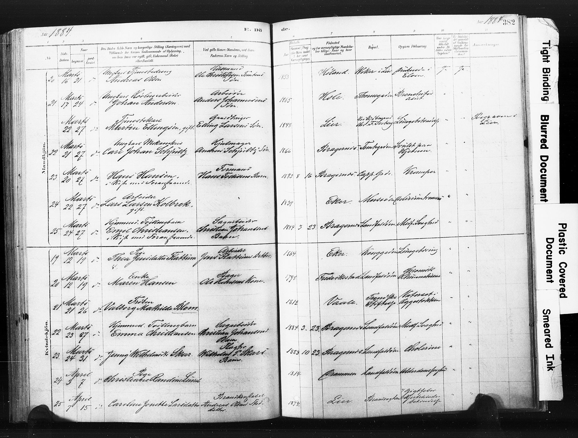 Bragernes kirkebøker, SAKO/A-6/F/Fb/L0006b: Parish register (official) no. II 6B, 1878-1885, p. 382