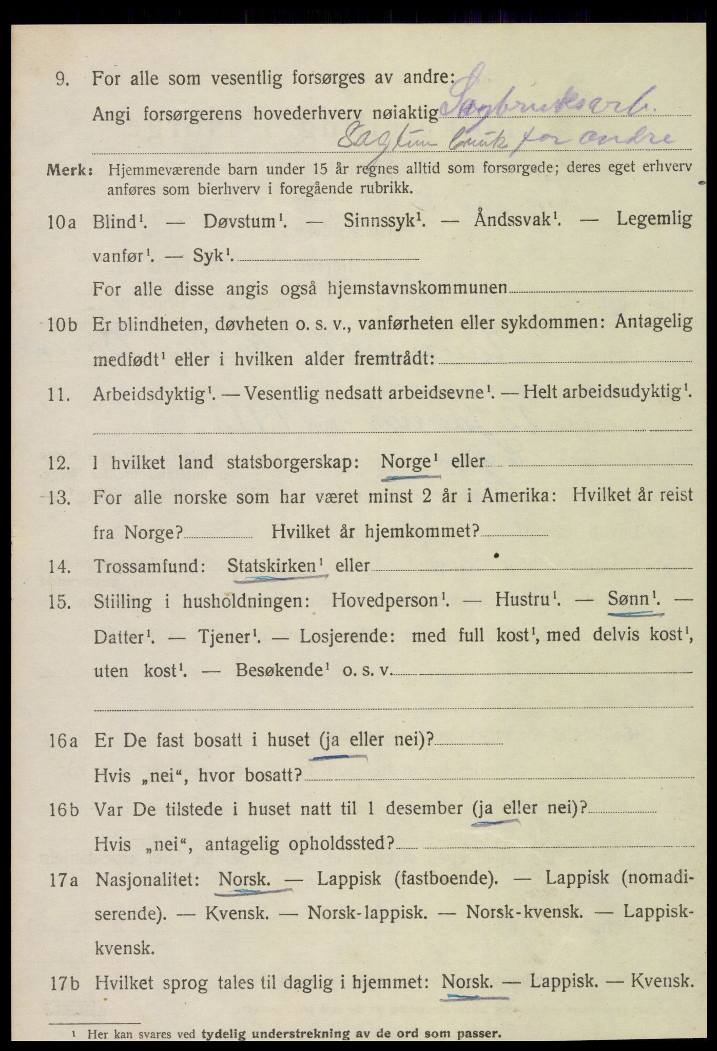 SAT, 1920 census for Åsen, 1920, p. 4005