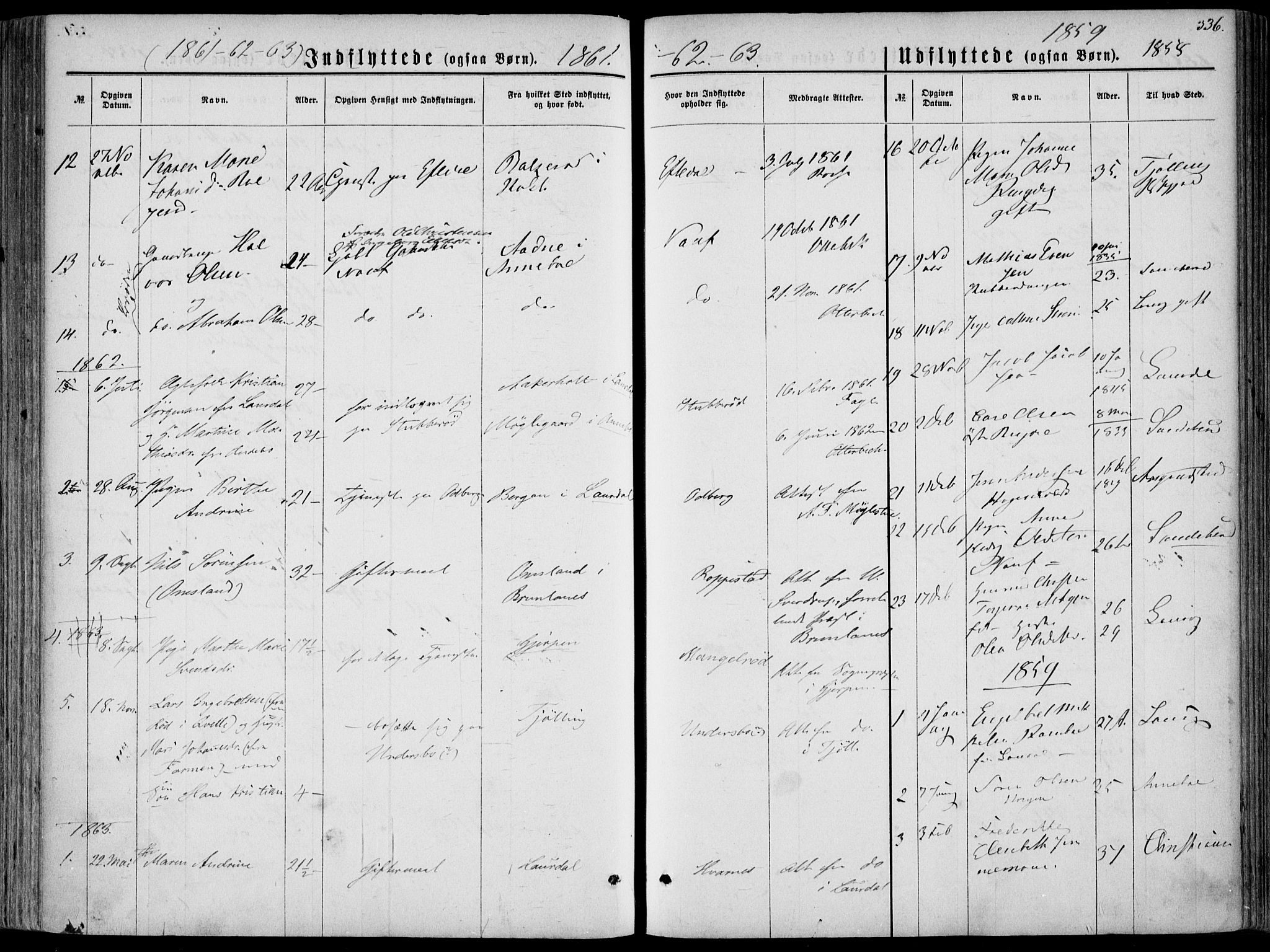 Hedrum kirkebøker, AV/SAKO-A-344/F/Fa/L0007: Parish register (official) no. I 7, 1857-1868, p. 336