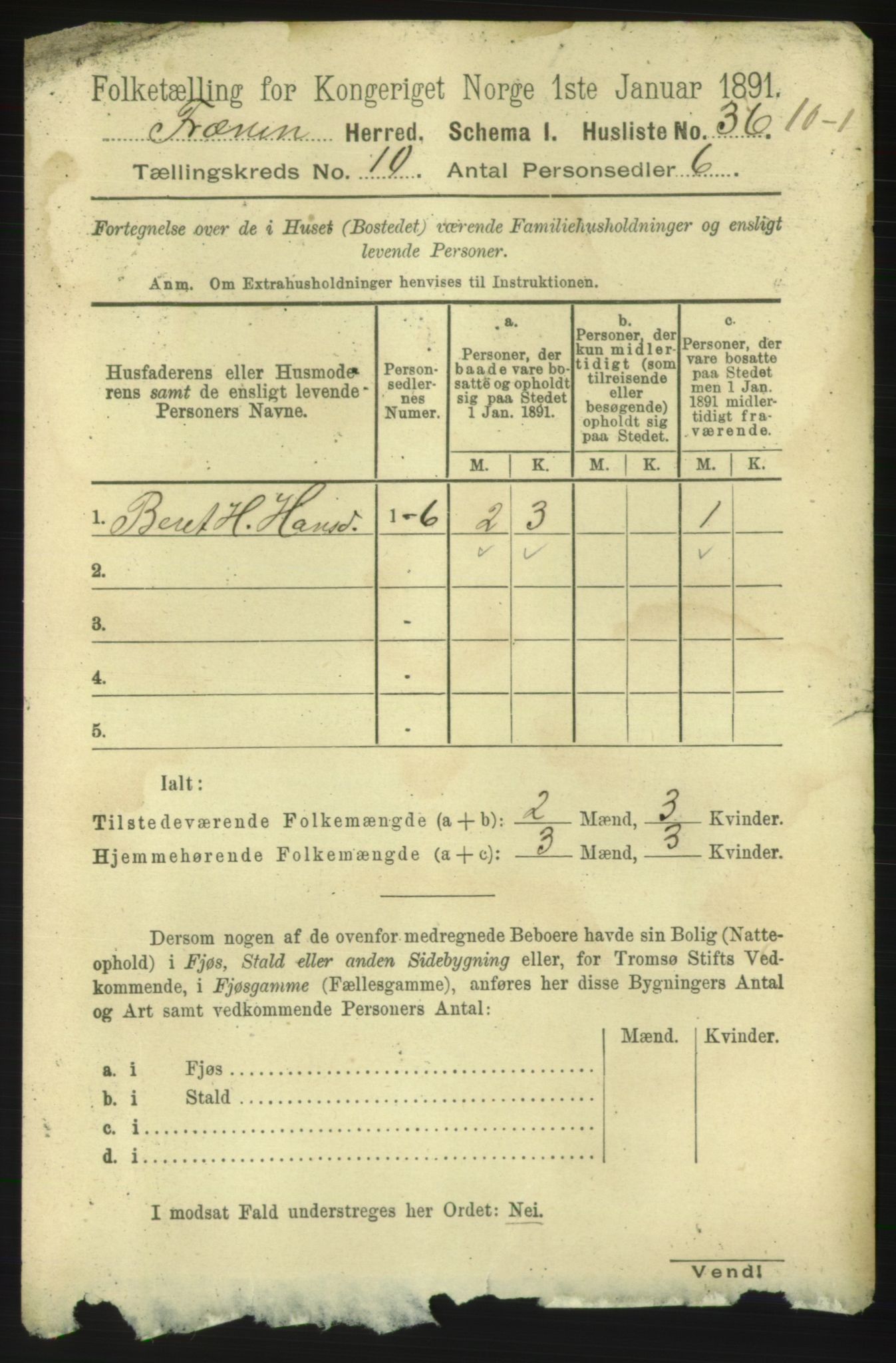 RA, 1891 census for 1548 Fræna, 1891, p. 3082