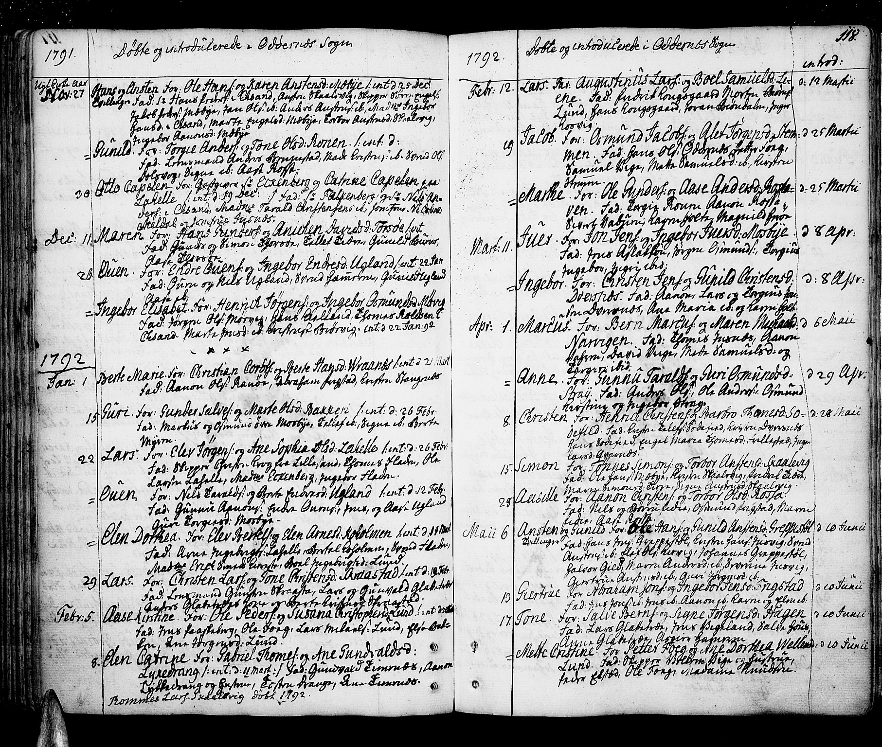 Oddernes sokneprestkontor, SAK/1111-0033/F/Fa/Faa/L0004: Parish register (official) no. A 4, 1764-1820, p. 118