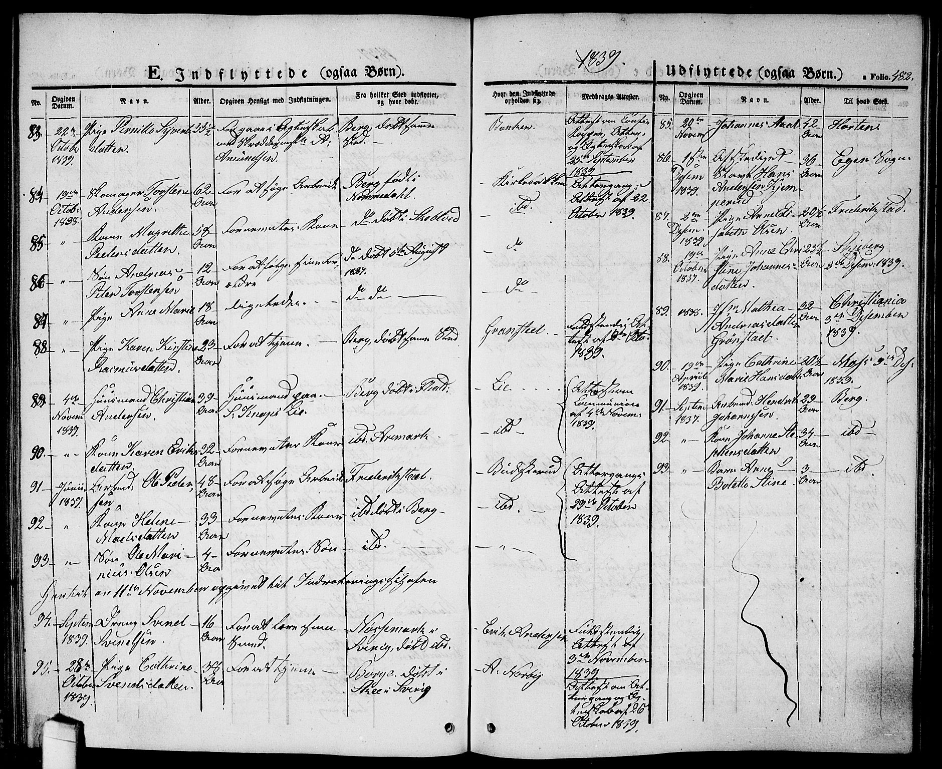 Halden prestekontor Kirkebøker, SAO/A-10909/G/Ga/L0003: Parish register (copy) no. 3, 1834-1844, p. 482