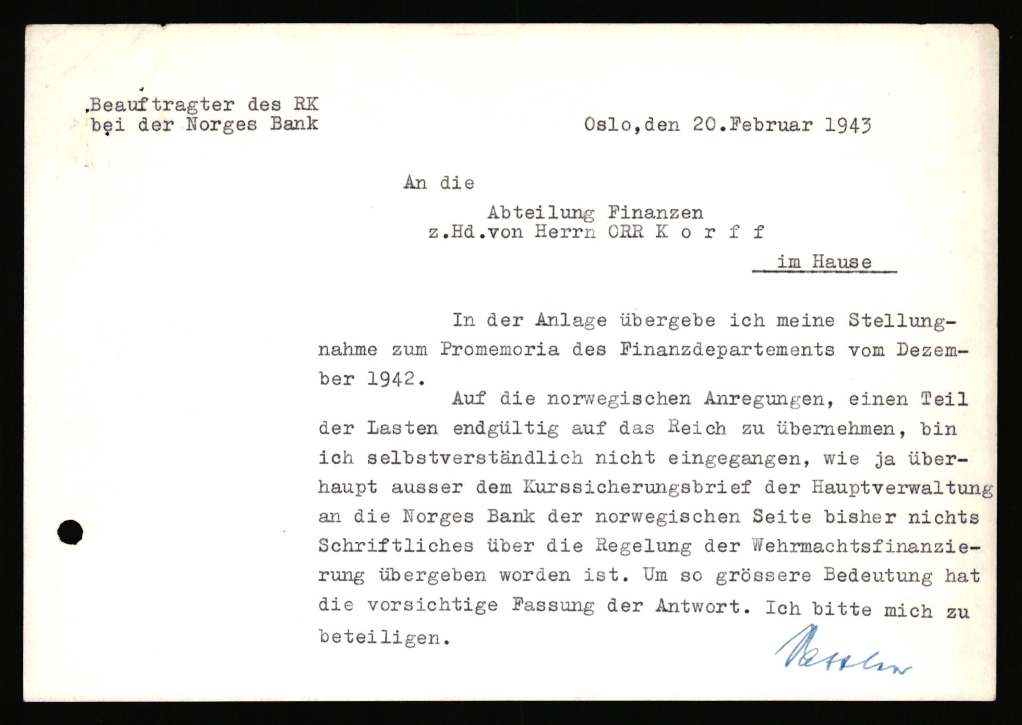 Forsvarets Overkommando. 2 kontor. Arkiv 11.4. Spredte tyske arkivsaker, AV/RA-RAFA-7031/D/Dar/Darb/L0003: Reichskommissariat - Hauptabteilung Vervaltung, 1940-1945, p. 1277