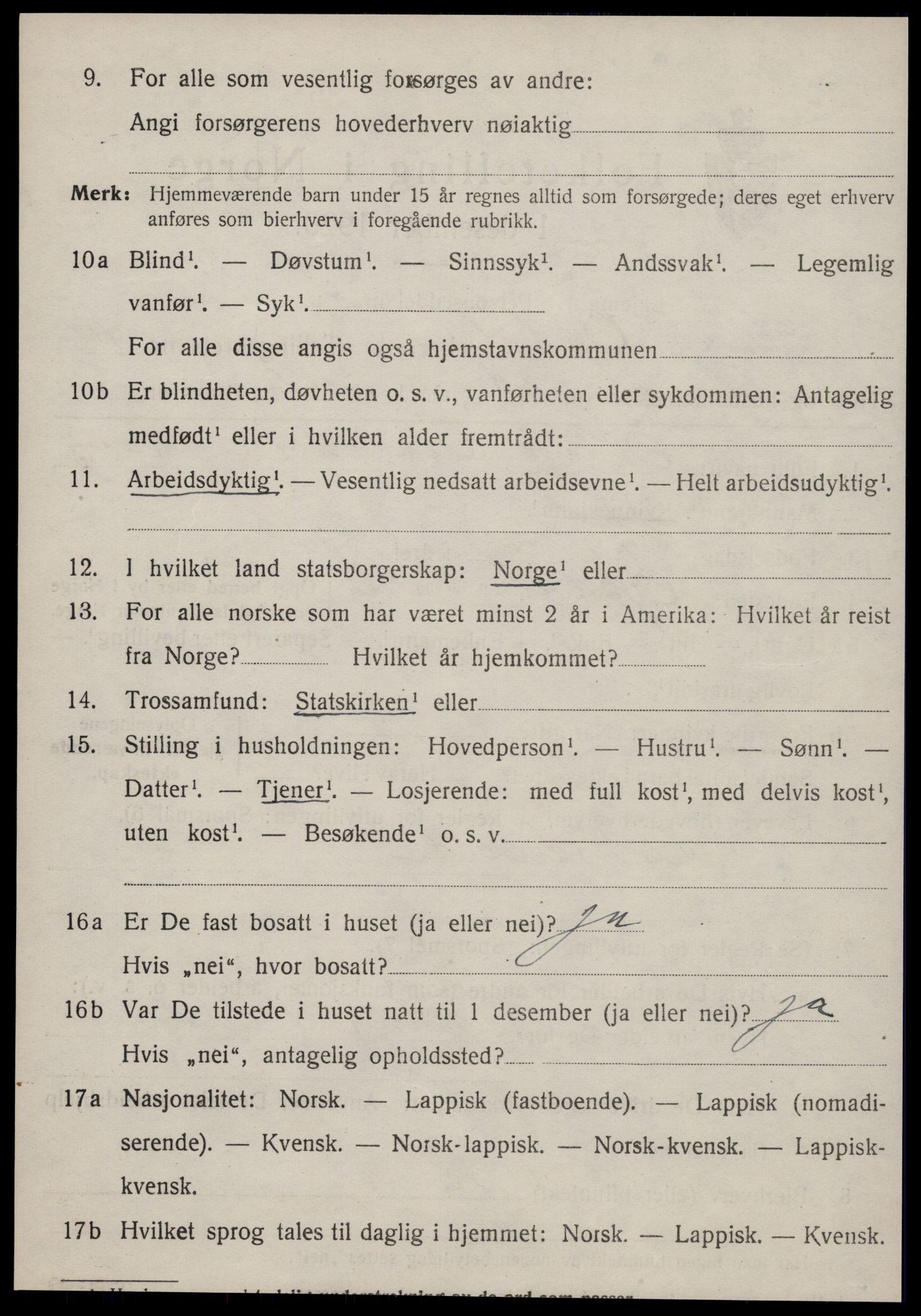 SAT, 1920 census for Oppdal, 1920, p. 9578