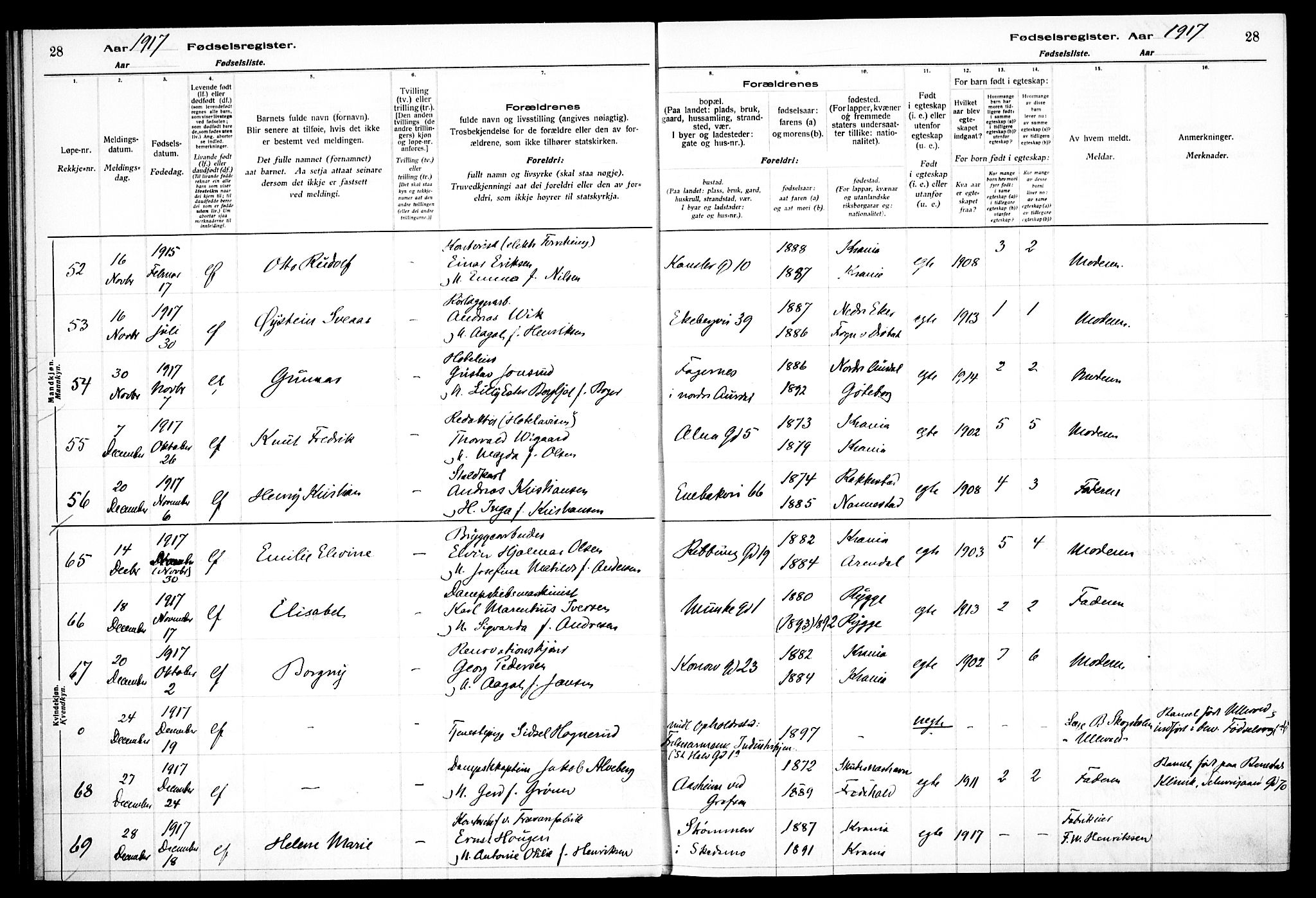 Gamlebyen prestekontor Kirkebøker, AV/SAO-A-10884/J/Ja/L0001: Birth register no. 1, 1916-1936, p. 28