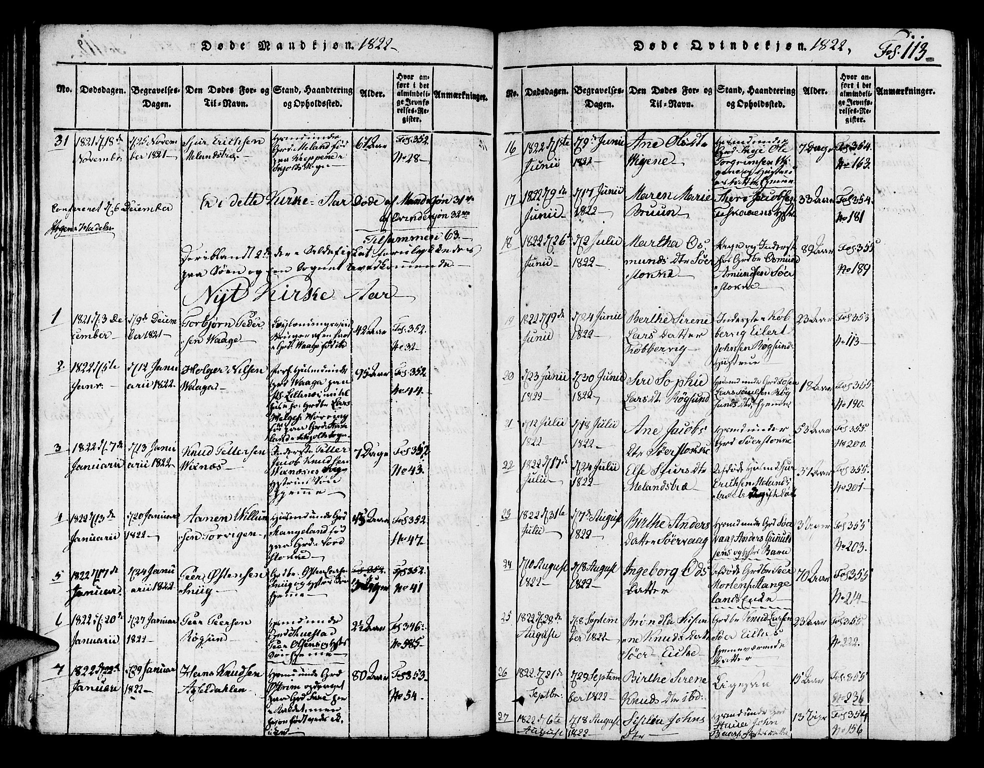 Avaldsnes sokneprestkontor, SAST/A -101851/H/Ha/Haa/L0004: Parish register (official) no. A 4, 1816-1825, p. 113