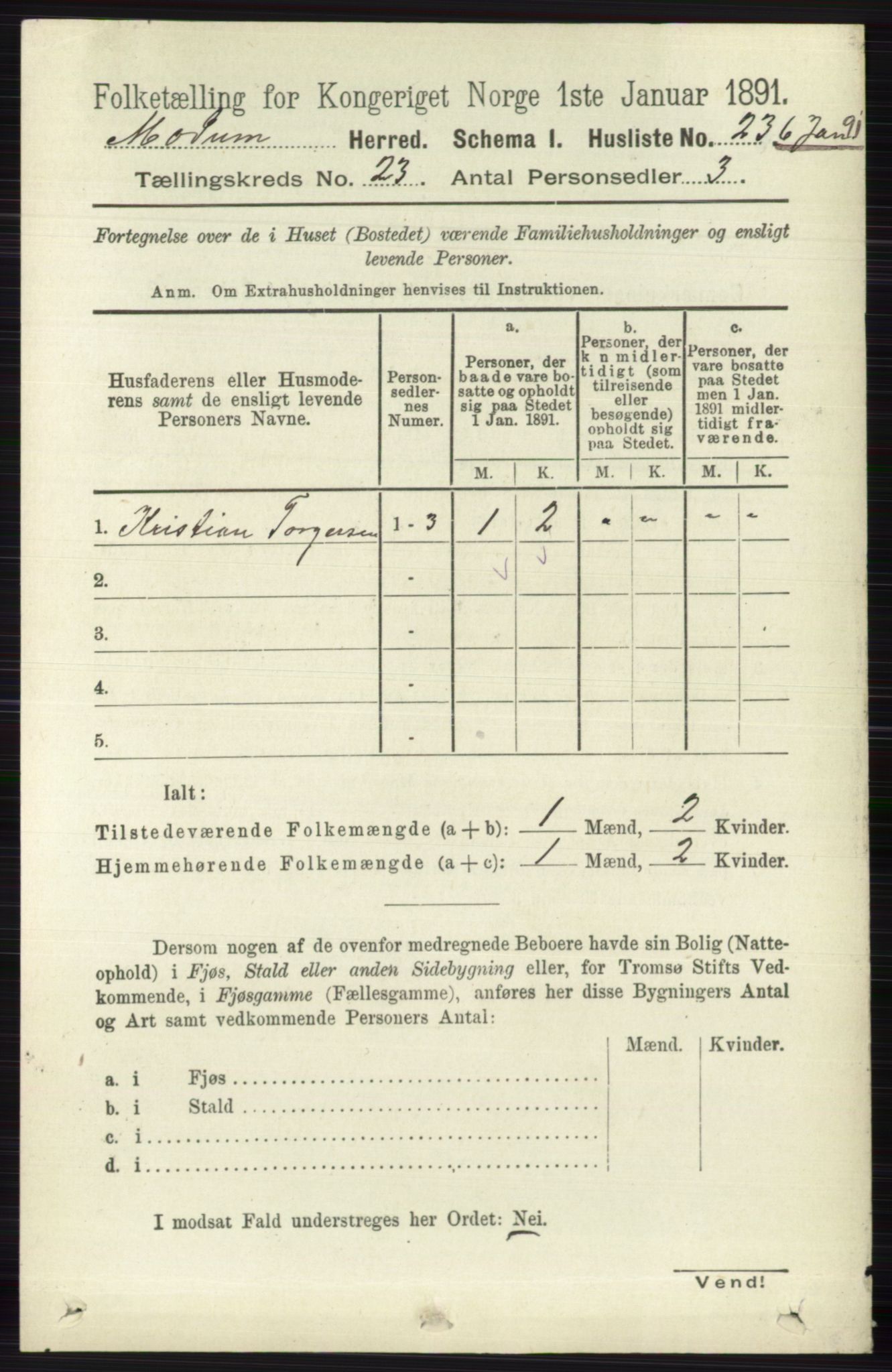 RA, 1891 census for 0623 Modum, 1891, p. 8690