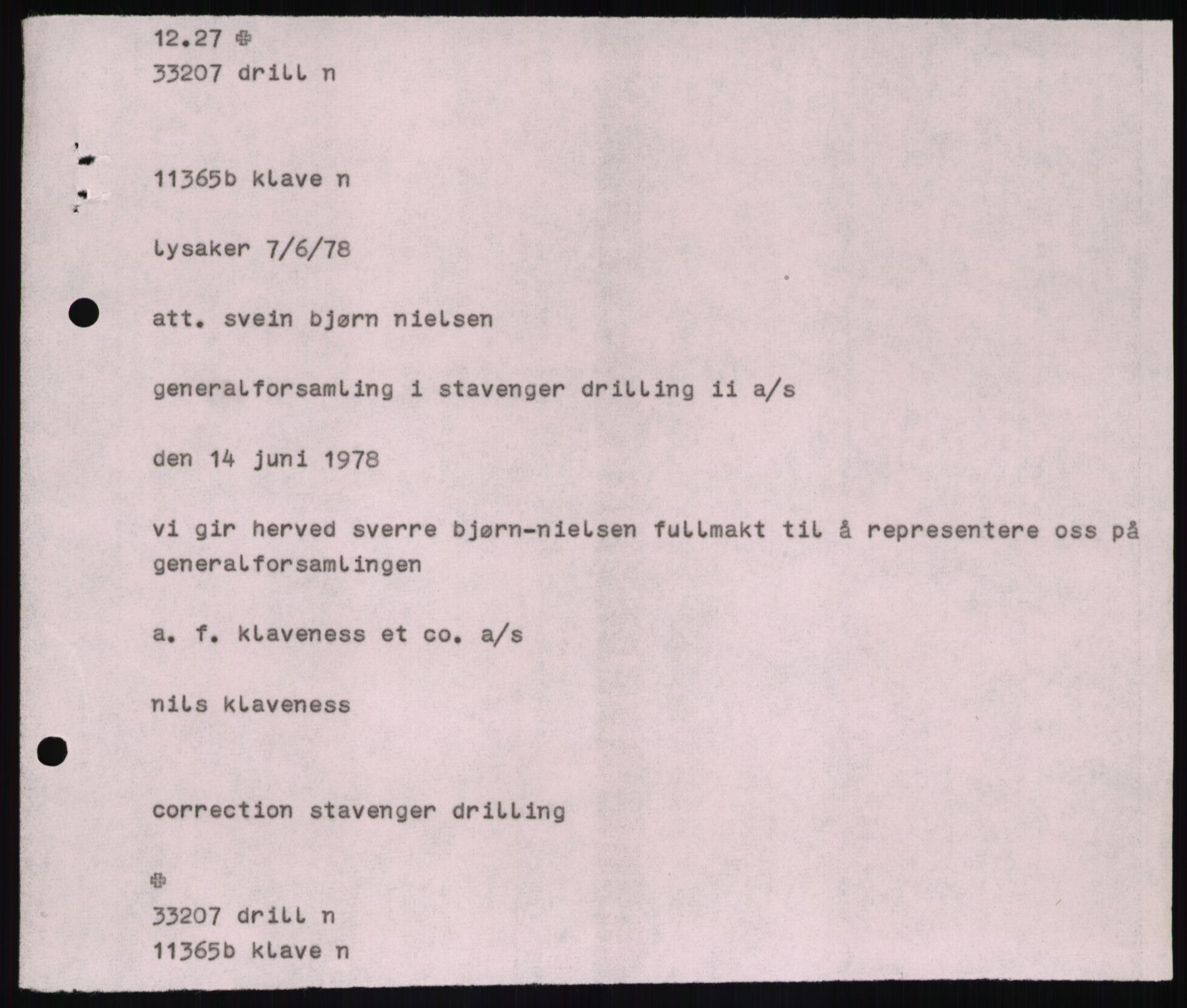 Pa 1503 - Stavanger Drilling AS, AV/SAST-A-101906/D/L0007: Korrespondanse og saksdokumenter, 1974-1981, p. 1243