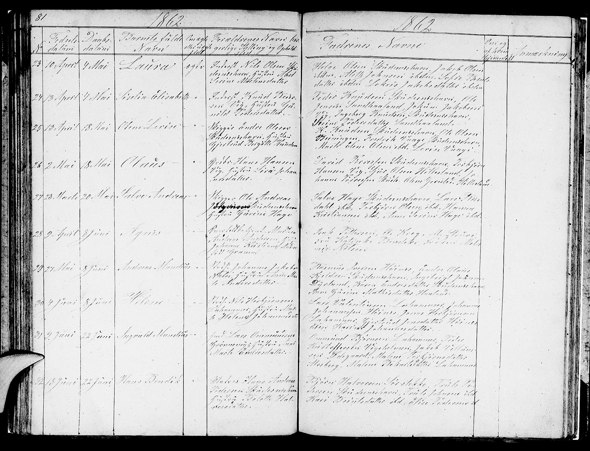 Skudenes sokneprestkontor, AV/SAST-A -101849/H/Ha/Hab/L0001: Parish register (copy) no. B 1, 1848-1864, p. 81