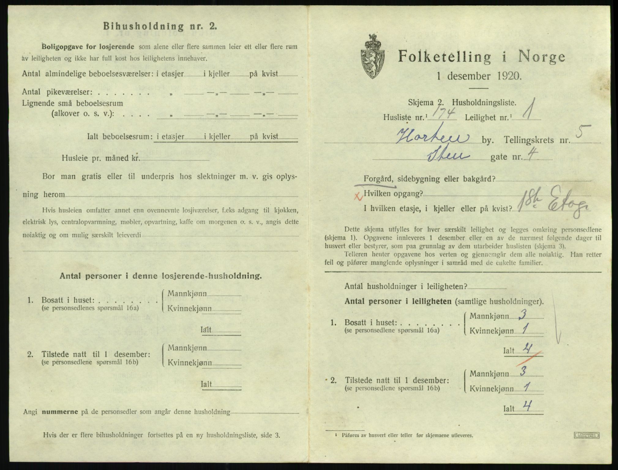 SAKO, 1920 census for Horten, 1920, p. 6261