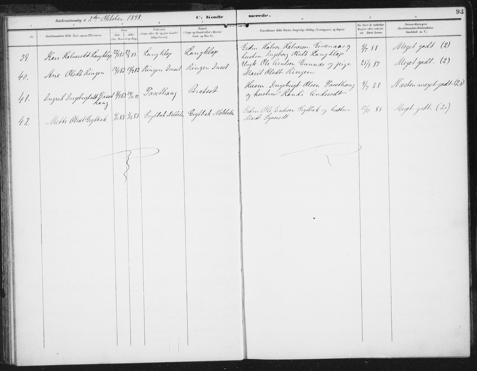 Ministerialprotokoller, klokkerbøker og fødselsregistre - Sør-Trøndelag, AV/SAT-A-1456/674/L0872: Parish register (official) no. 674A04, 1897-1907, p. 93