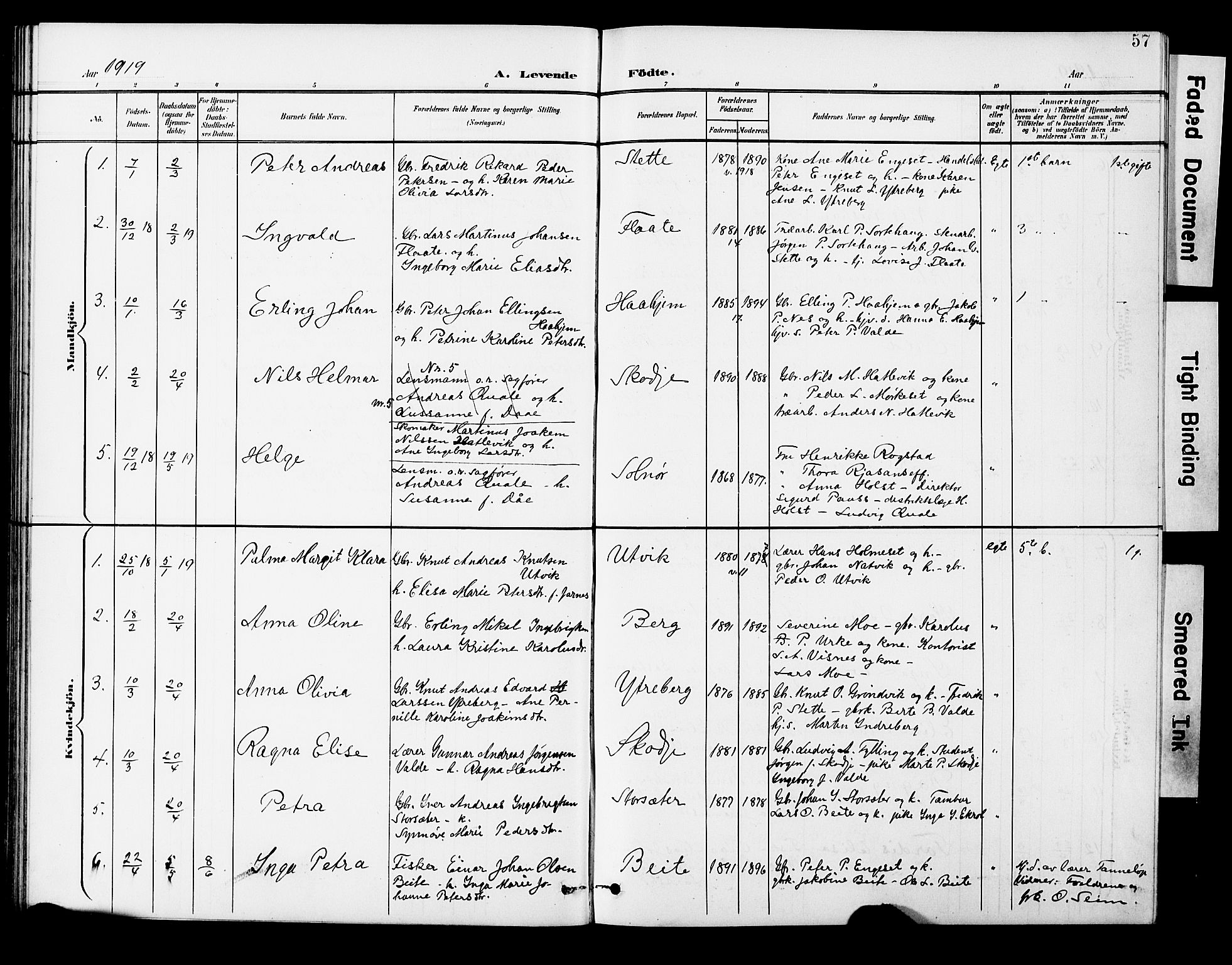 Ministerialprotokoller, klokkerbøker og fødselsregistre - Møre og Romsdal, AV/SAT-A-1454/524/L0366: Parish register (copy) no. 524C07, 1900-1931, p. 57