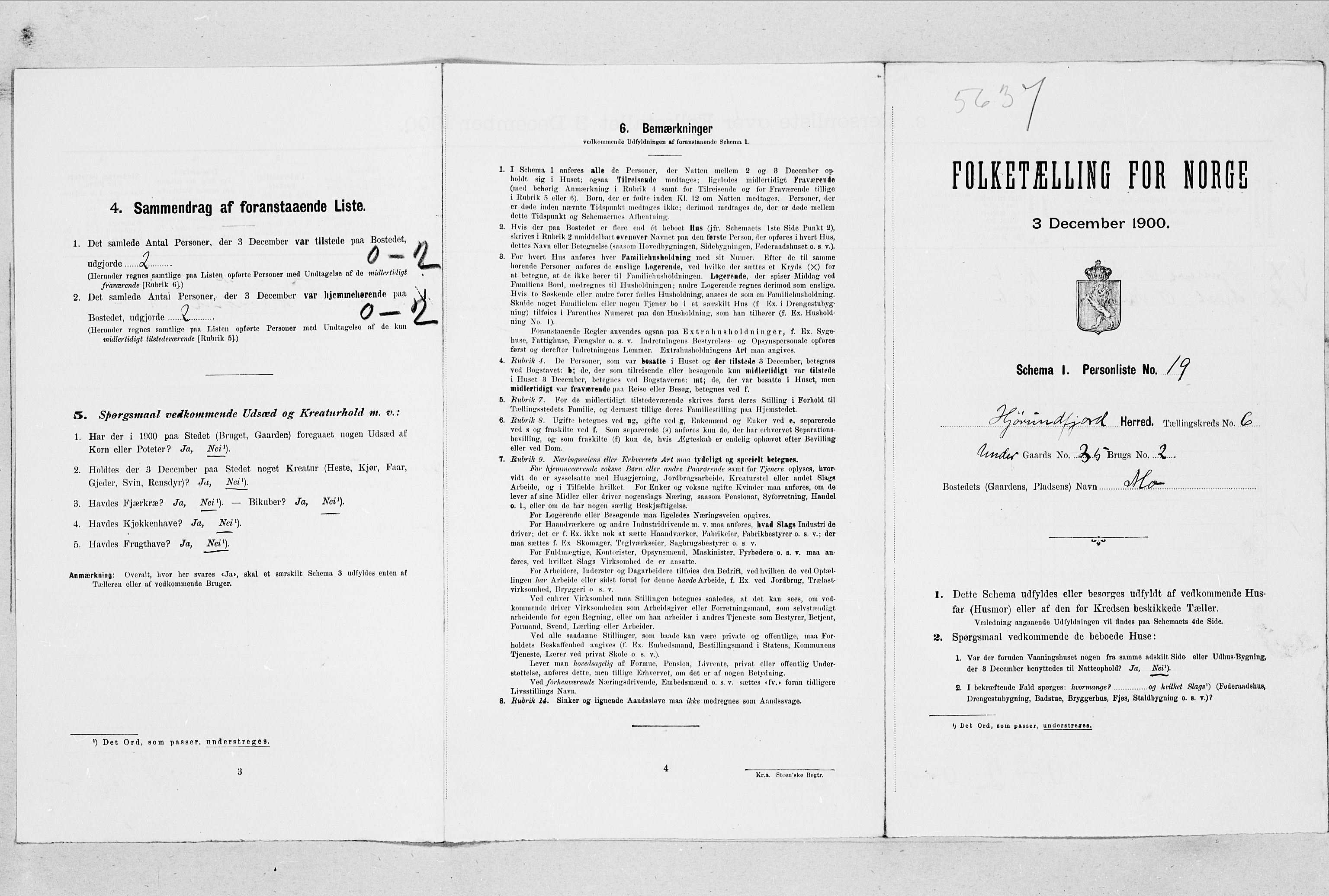 SAT, 1900 census for Hjørundfjord, 1900, p. 335