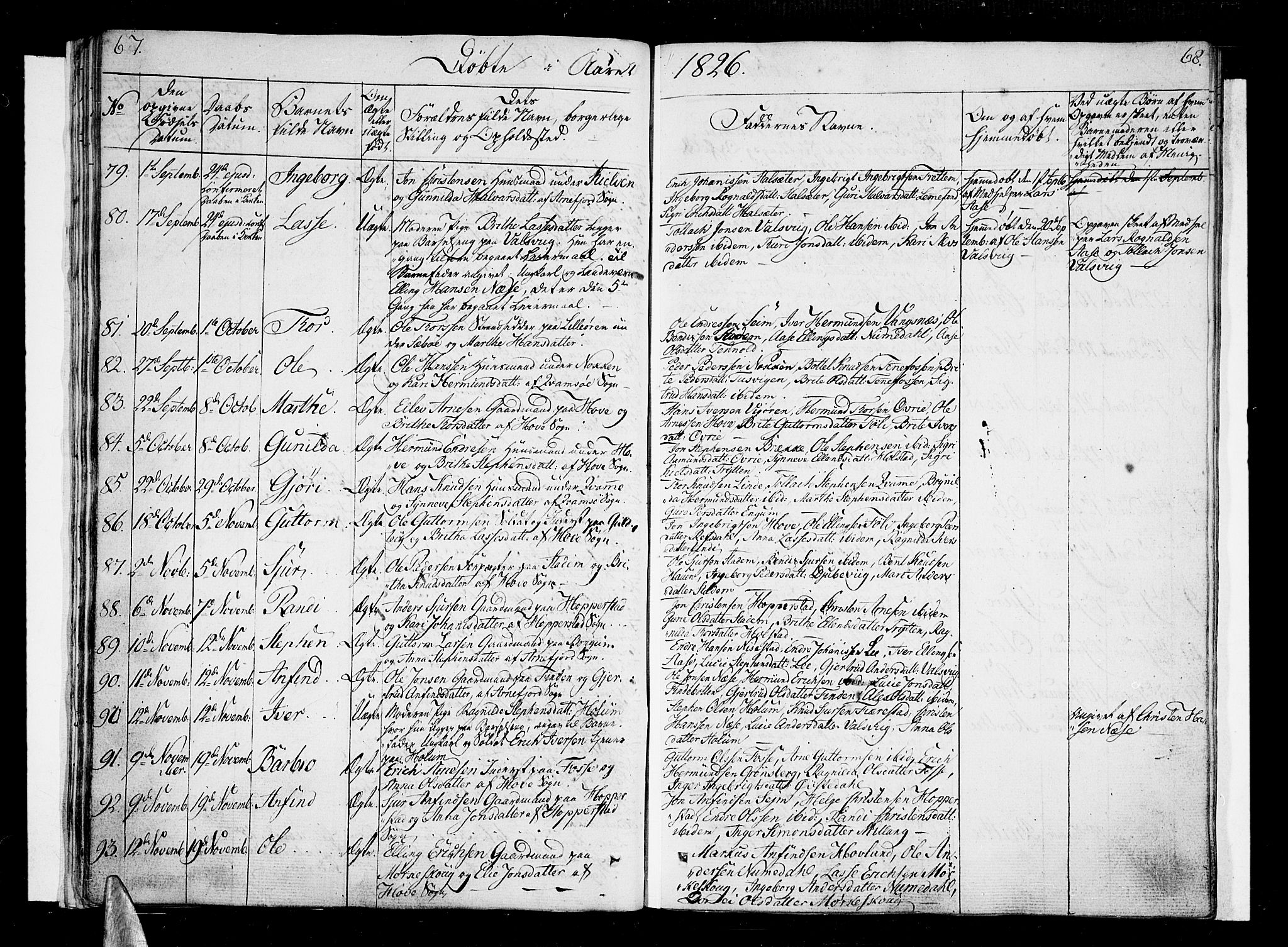 Vik sokneprestembete, SAB/A-81501: Parish register (official) no. A 6, 1821-1831, p. 67-68