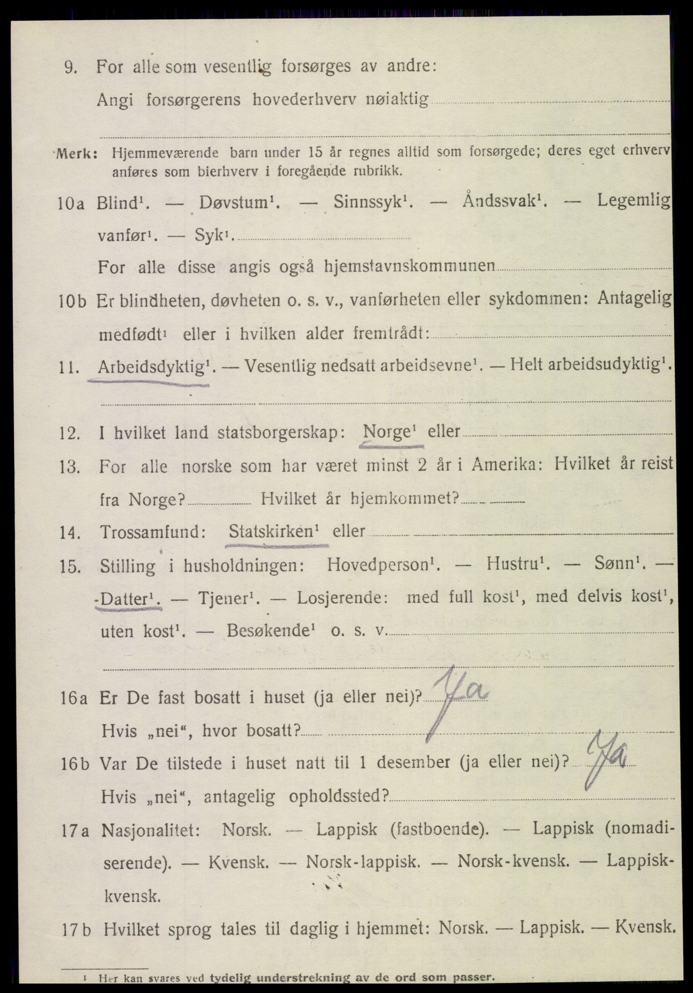 SAT, 1920 census for Ytterøy, 1920, p. 346