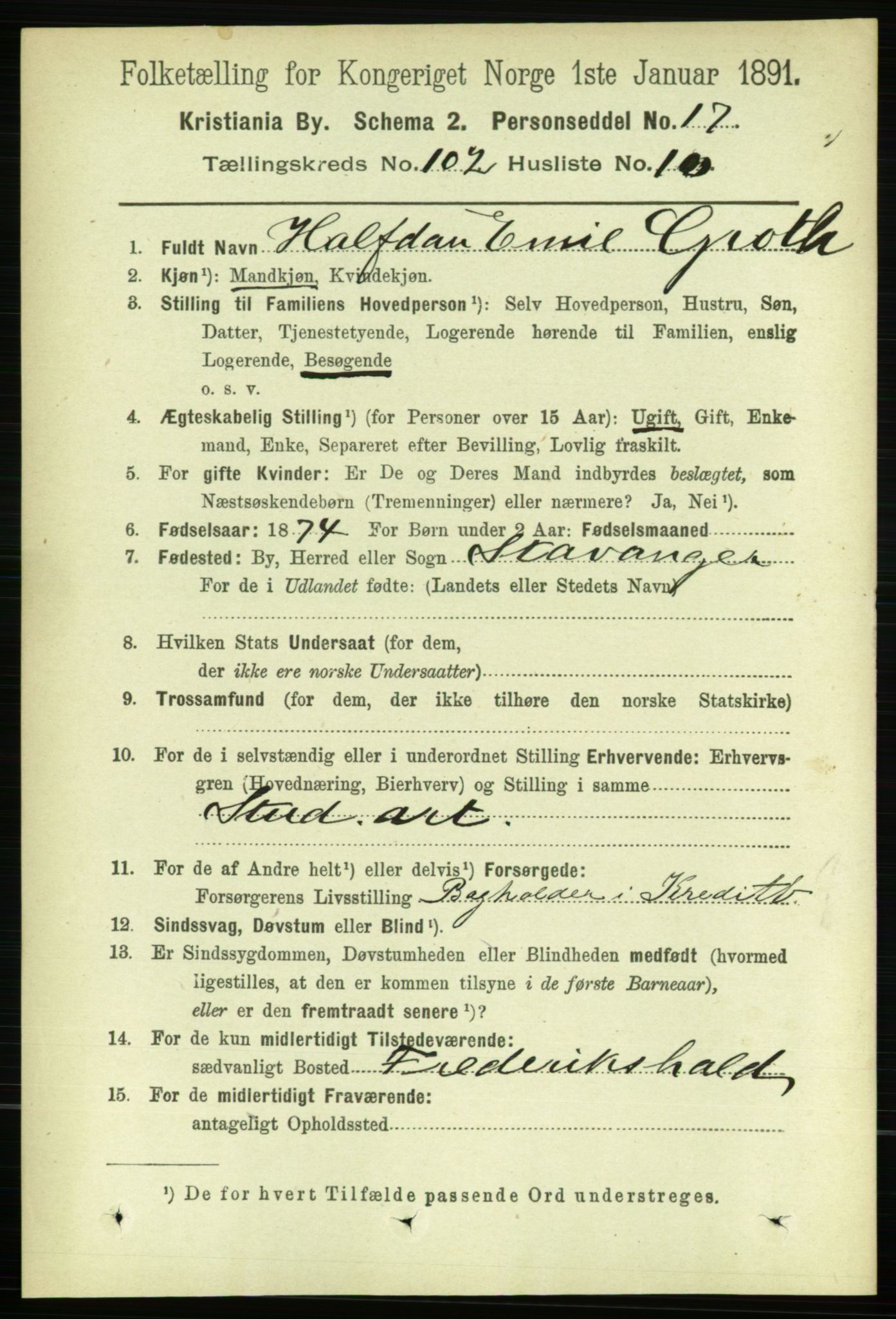 RA, 1891 census for 0301 Kristiania, 1891, p. 50831