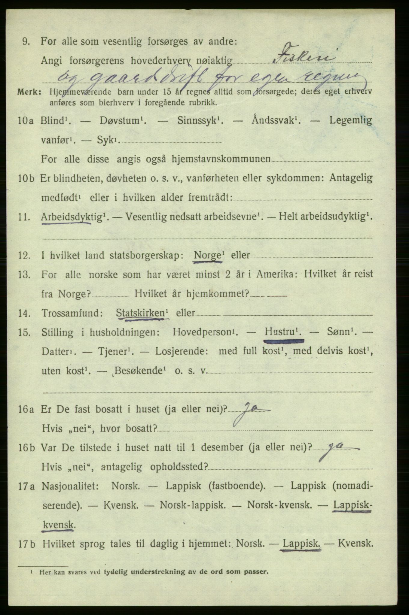 SATØ, 1920 census for , 1920, p. 2909