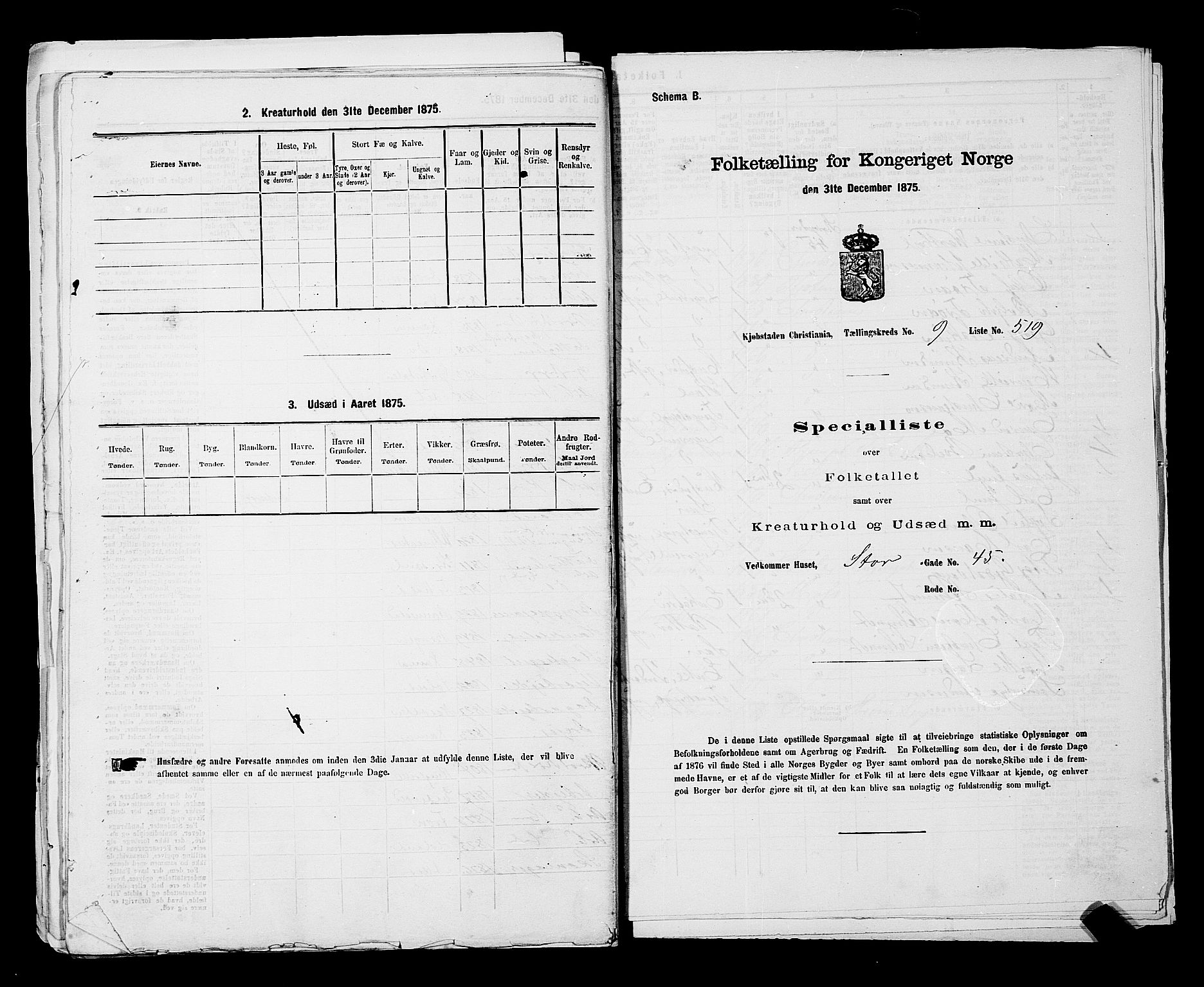 RA, 1875 census for 0301 Kristiania, 1875, p. 1597