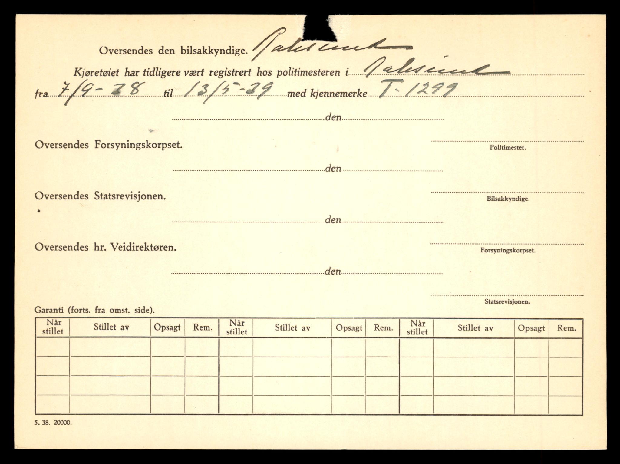 Møre og Romsdal vegkontor - Ålesund trafikkstasjon, SAT/A-4099/F/Fe/L0012: Registreringskort for kjøretøy T 1290 - T 1450, 1927-1998, p. 158