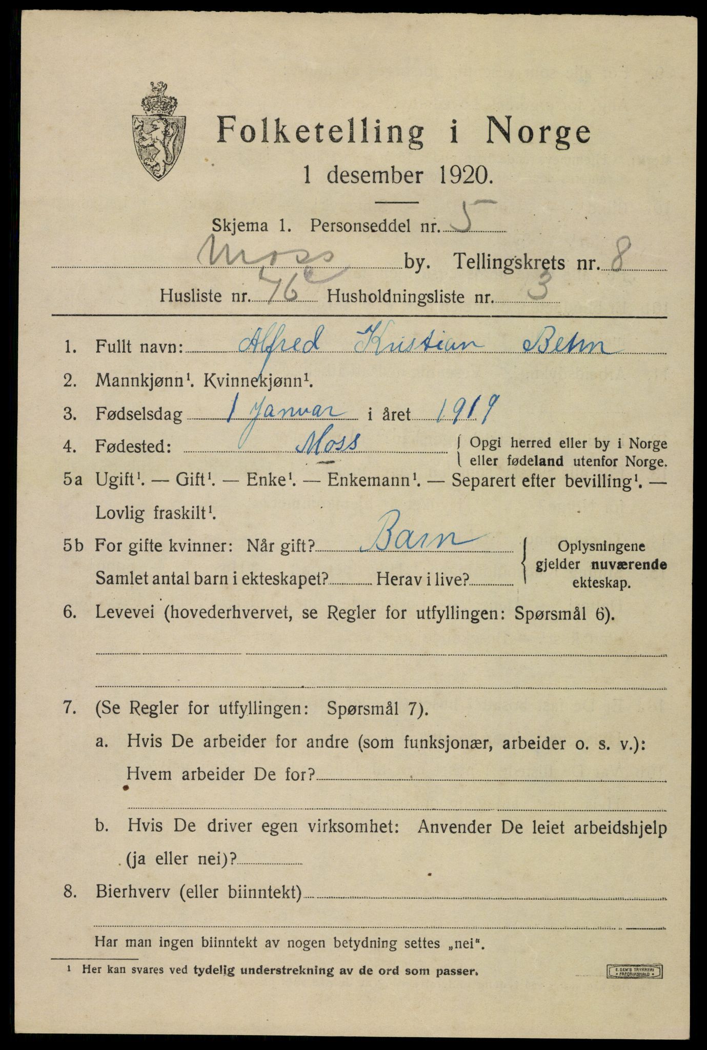 SAO, 1920 census for Moss, 1920, p. 23825