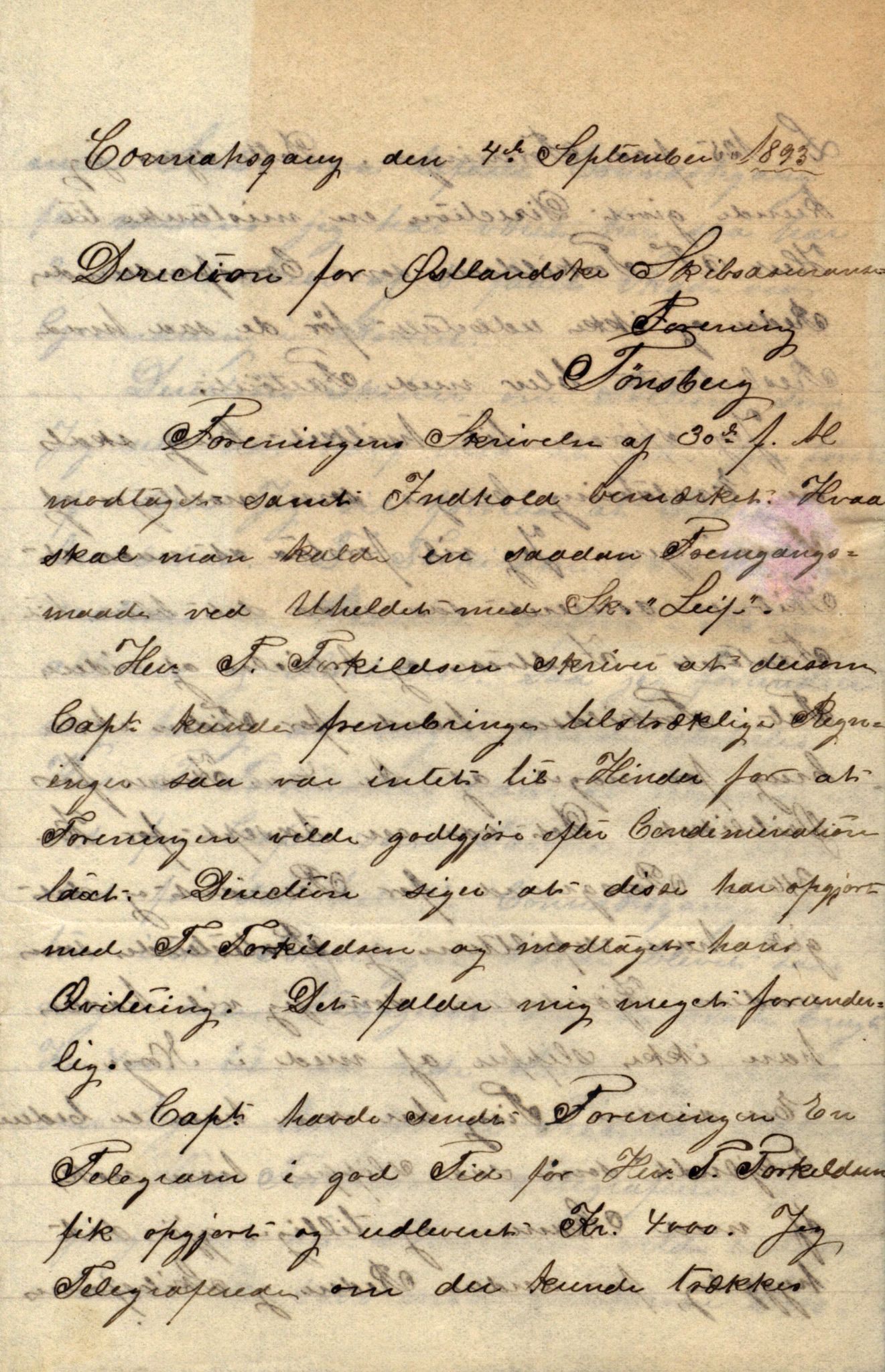 Pa 63 - Østlandske skibsassuranceforening, VEMU/A-1079/G/Ga/L0030/0001: Havaridokumenter / Leif, Korsvei, Margret, Mangerton, Mathilde, Island, Andover, 1893, p. 103