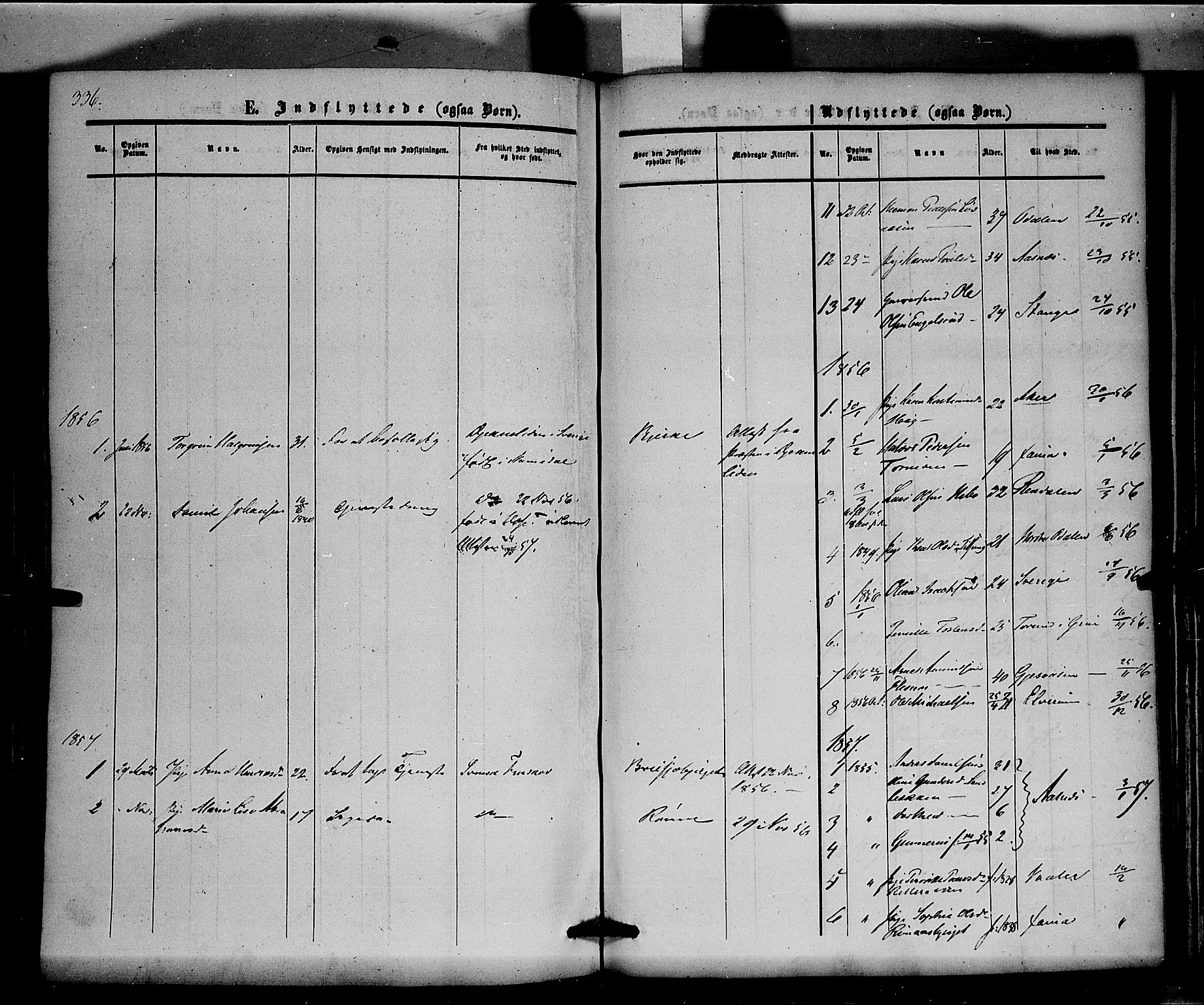 Hof prestekontor, SAH/PREST-038/H/Ha/Haa/L0008: Parish register (official) no. 8, 1849-1861, p. 336