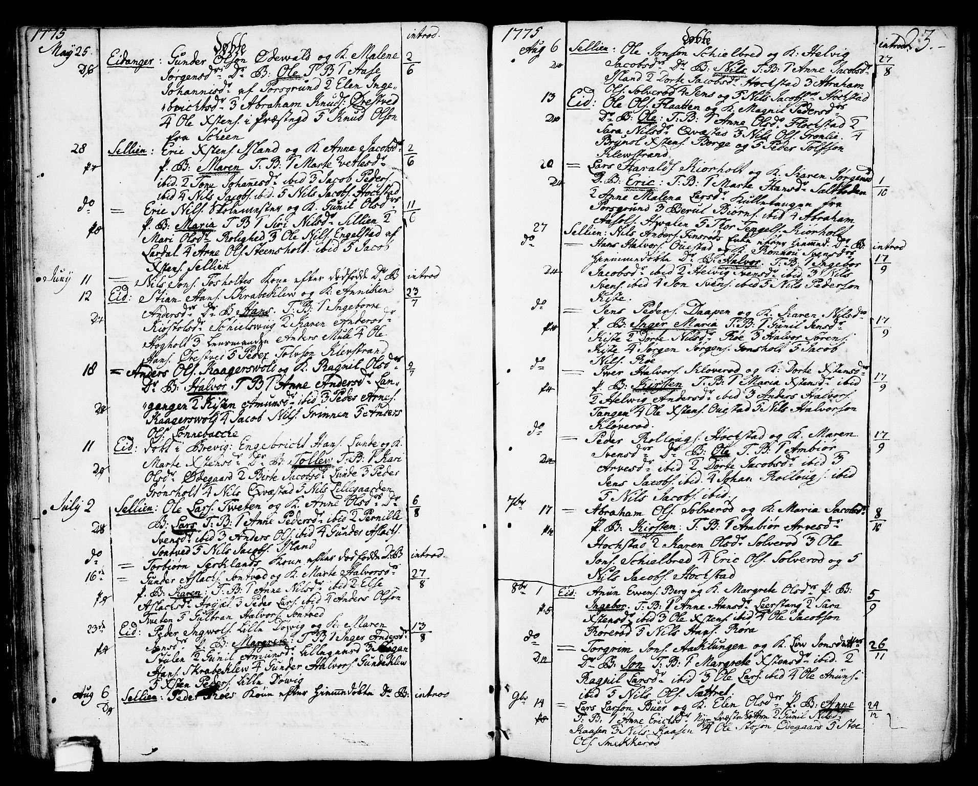 Eidanger kirkebøker, SAKO/A-261/F/Fa/L0006: Parish register (official) no. 6, 1764-1814, p. 23
