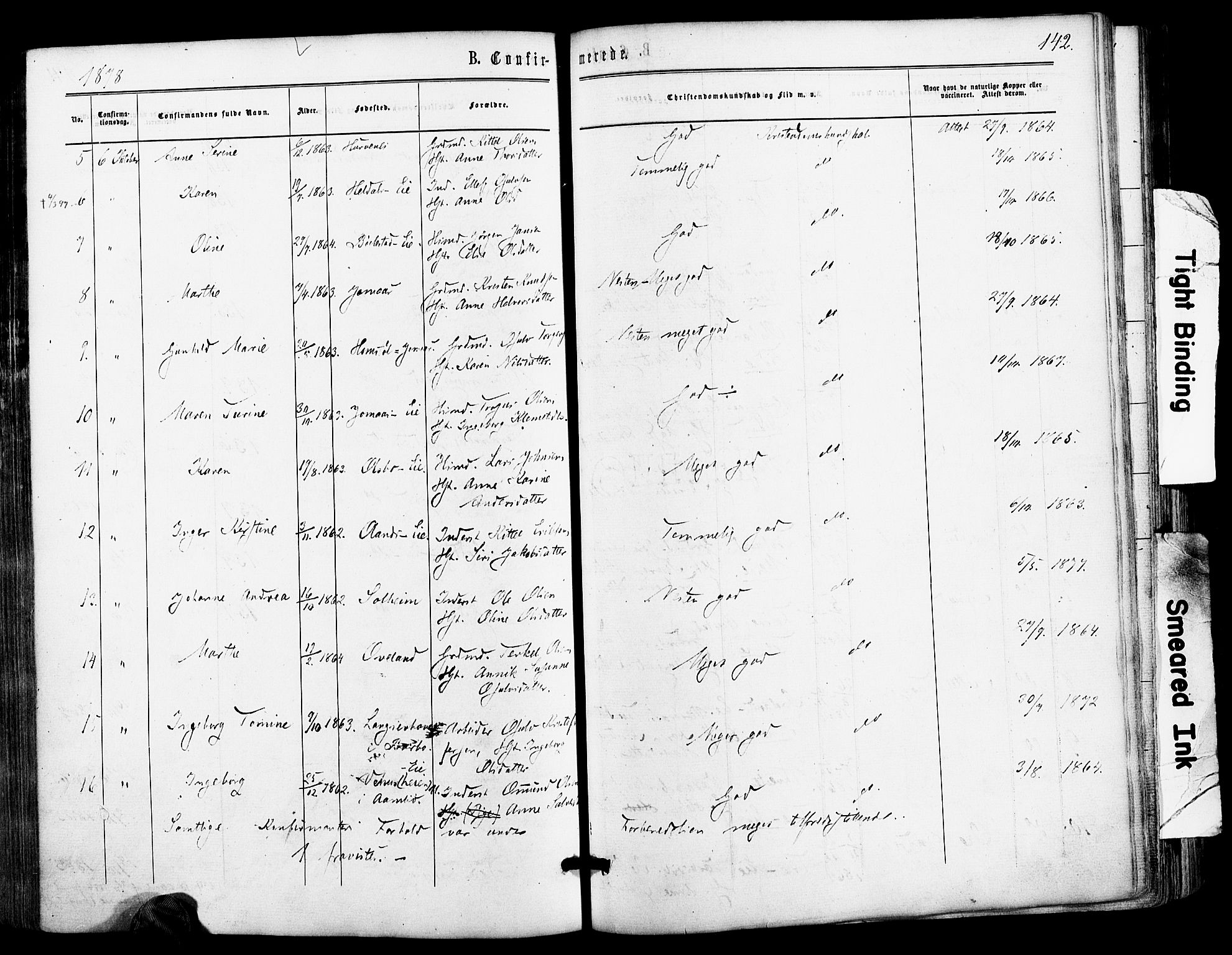 Froland sokneprestkontor, AV/SAK-1111-0013/F/Fa/L0003: Parish register (official) no. A 3, 1864-1881, p. 142