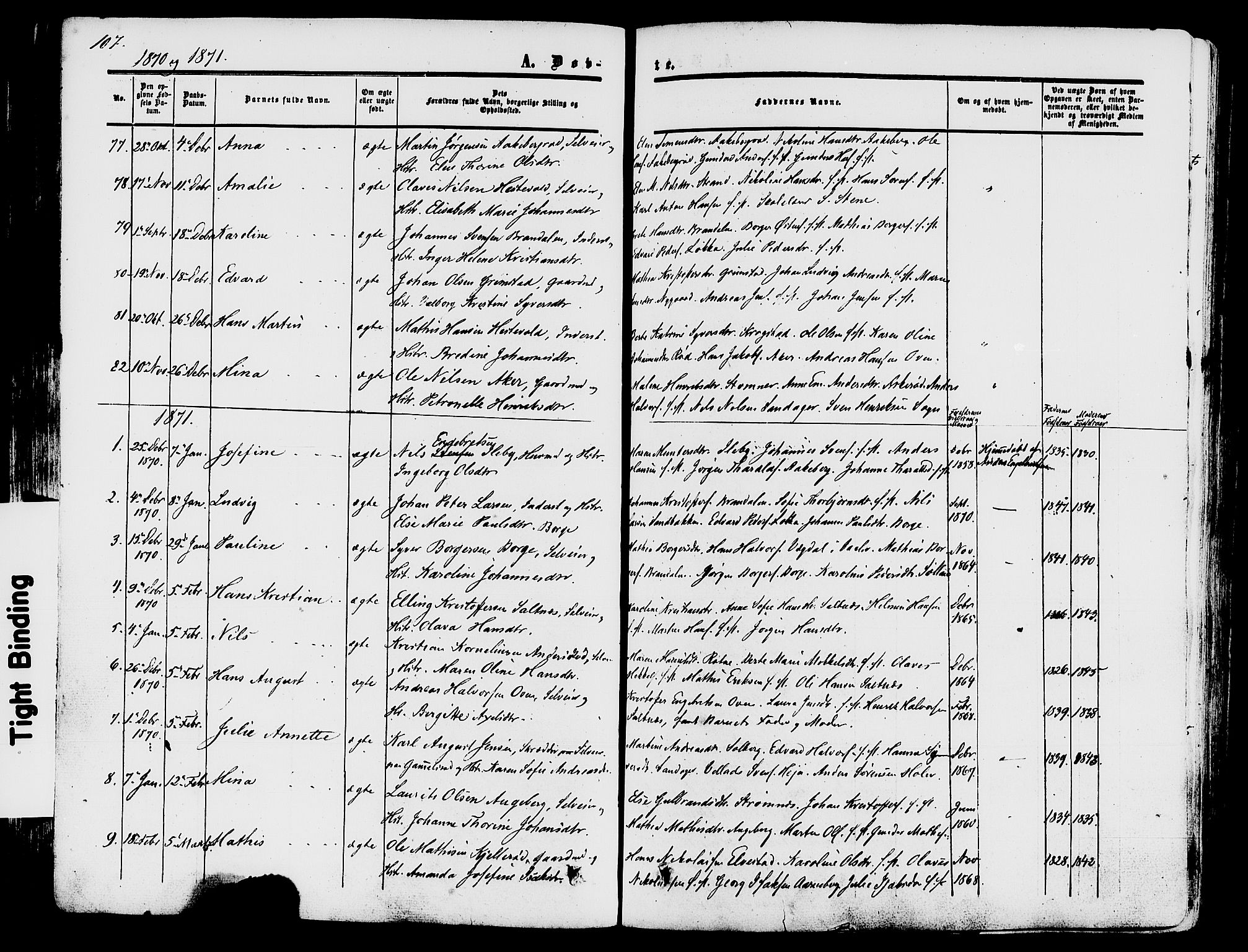 Råde prestekontor kirkebøker, AV/SAO-A-2009/F/Fa/L0006: Parish register (official) no. 6, 1854-1877, p. 107