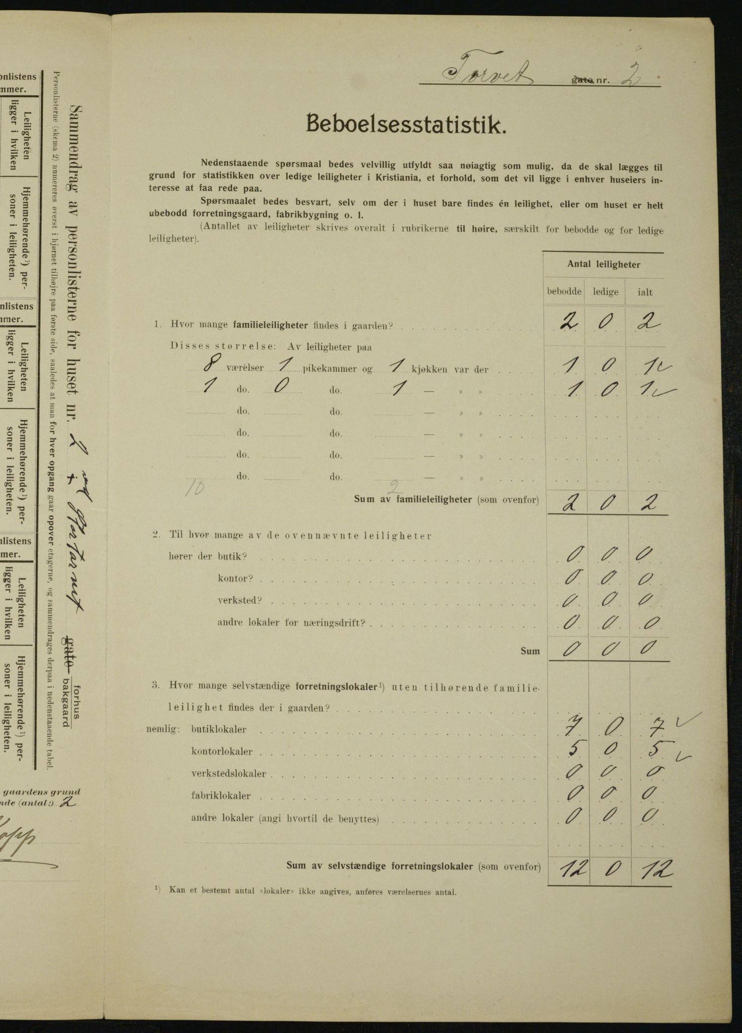 OBA, Municipal Census 1910 for Kristiania, 1910, p. 109295