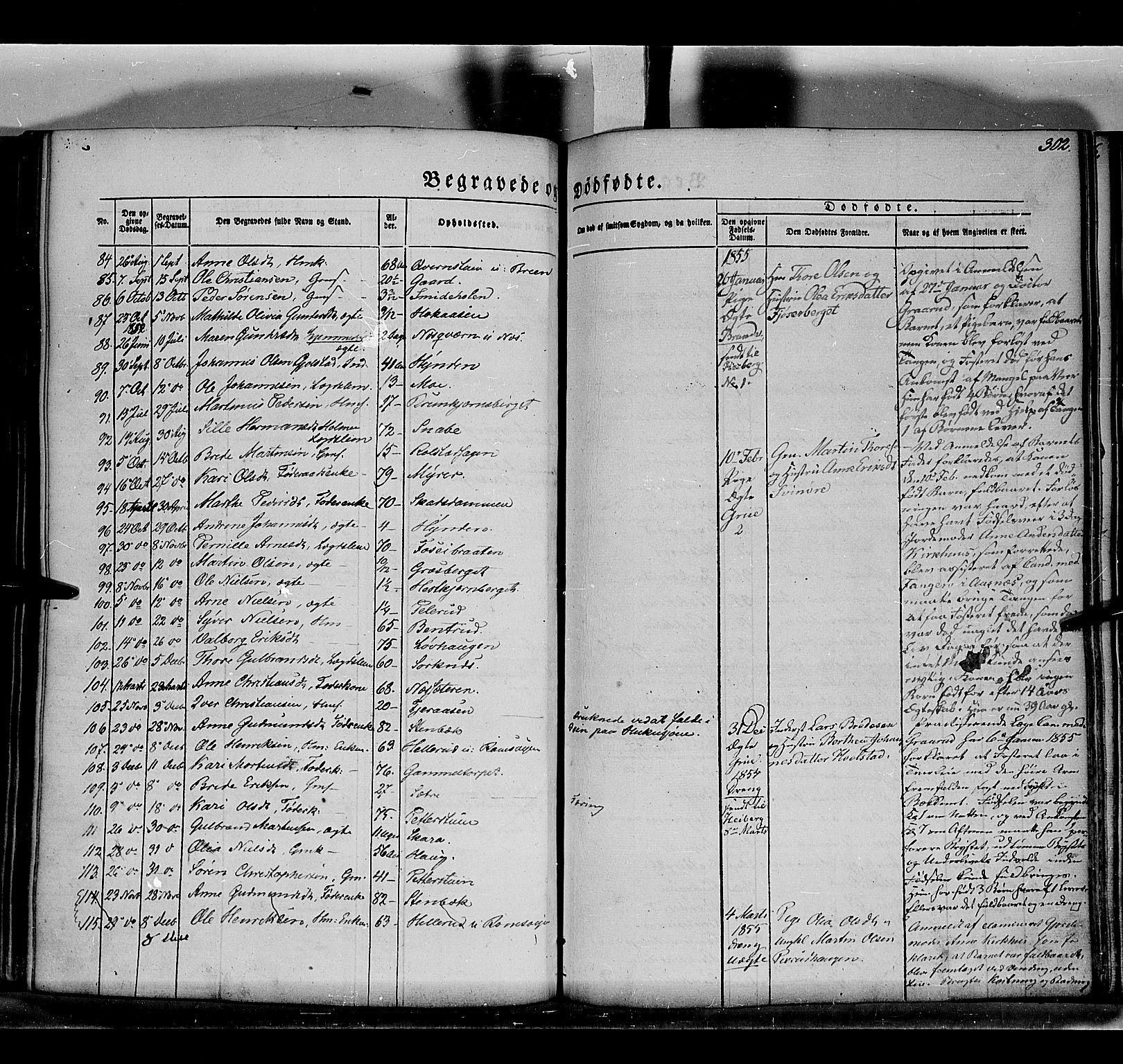 Grue prestekontor, SAH/PREST-036/H/Ha/Haa/L0008: Parish register (official) no. 8, 1847-1858, p. 302